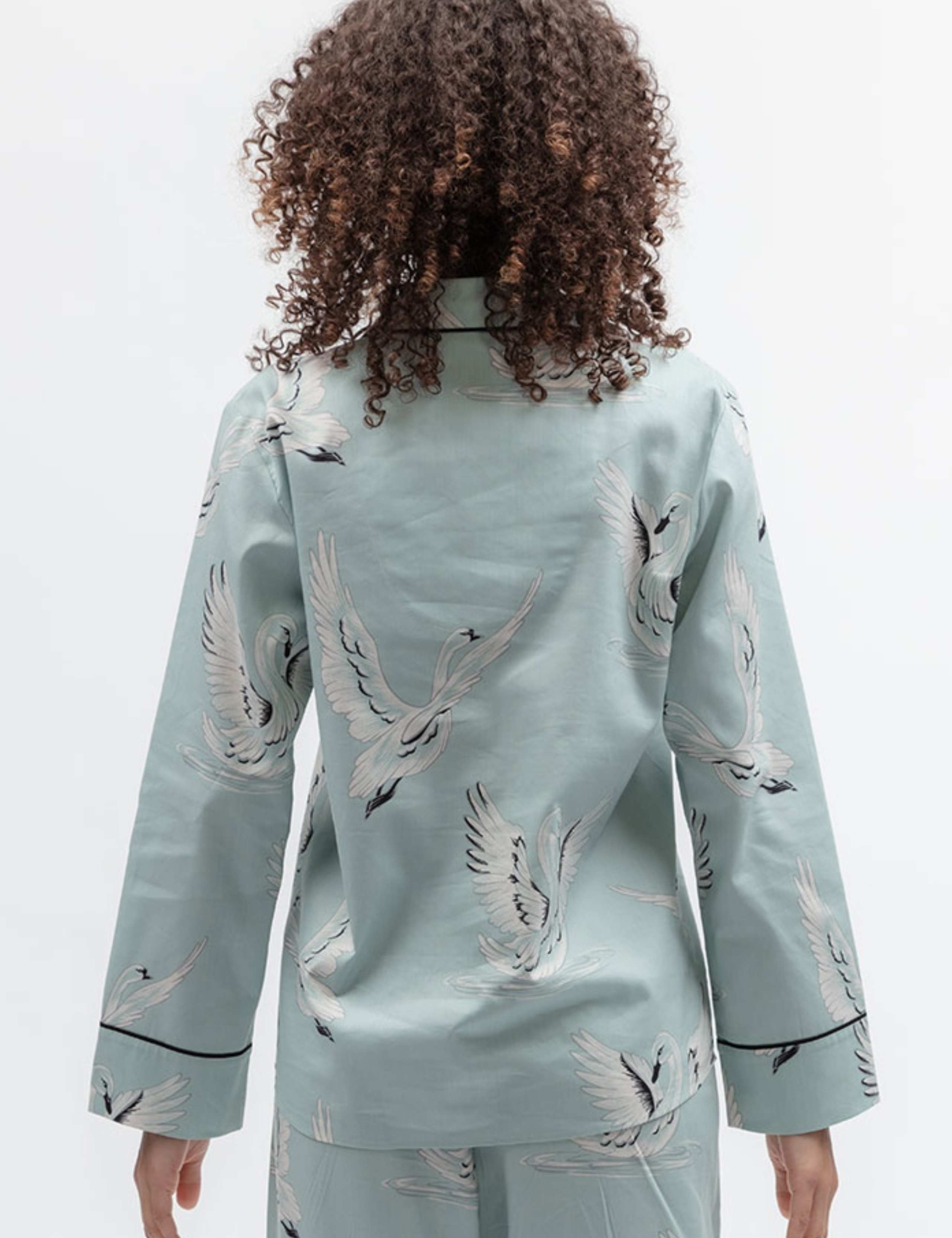 Cotton Rich Swan Print Pyjama Top 4 of 4