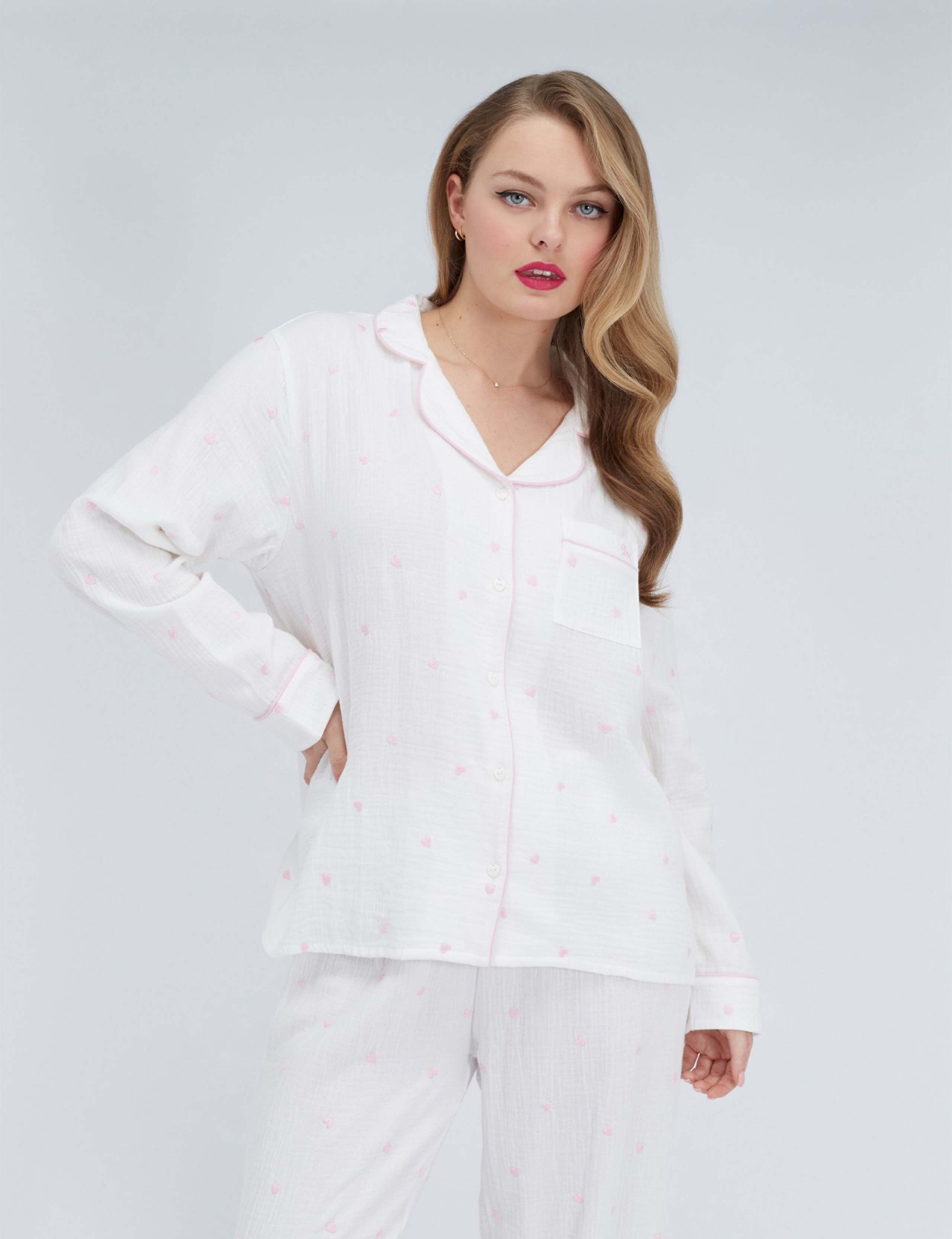 Pure Cotton Heart Pyjama Set 1 of 7