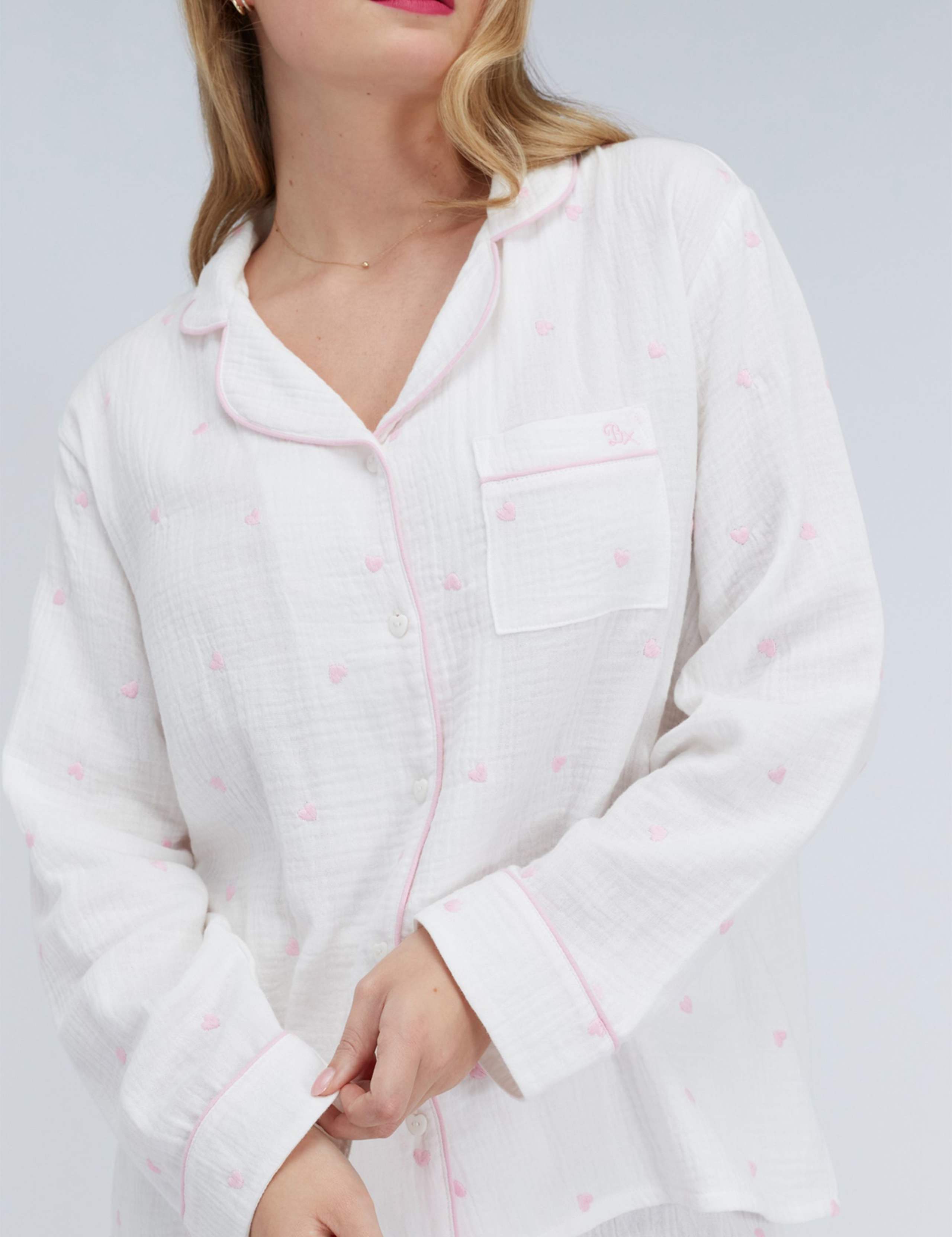 Pure Cotton Heart Pyjama Set 3 of 7