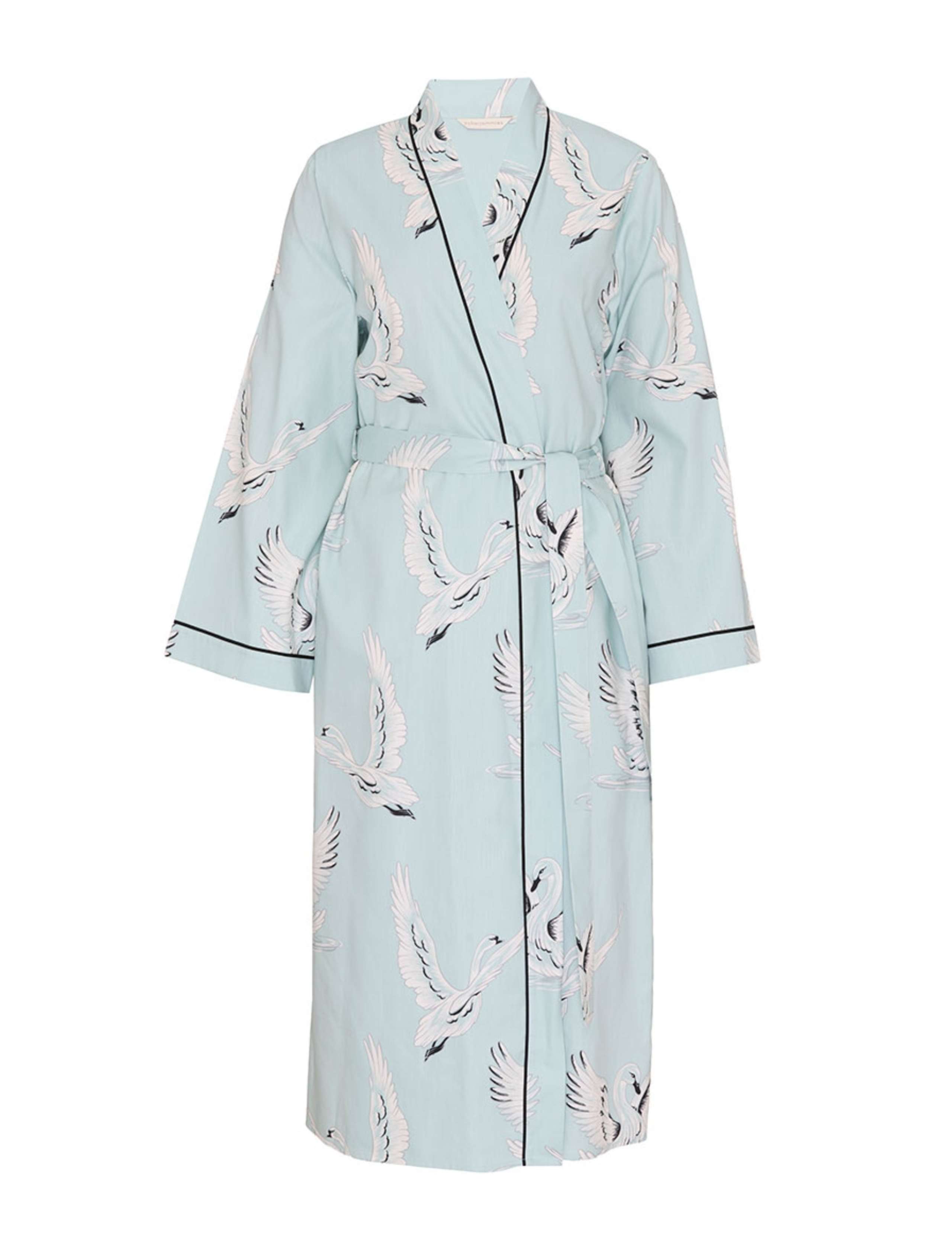 Cotton Modal Swan Print Dressing Gown 2 of 3