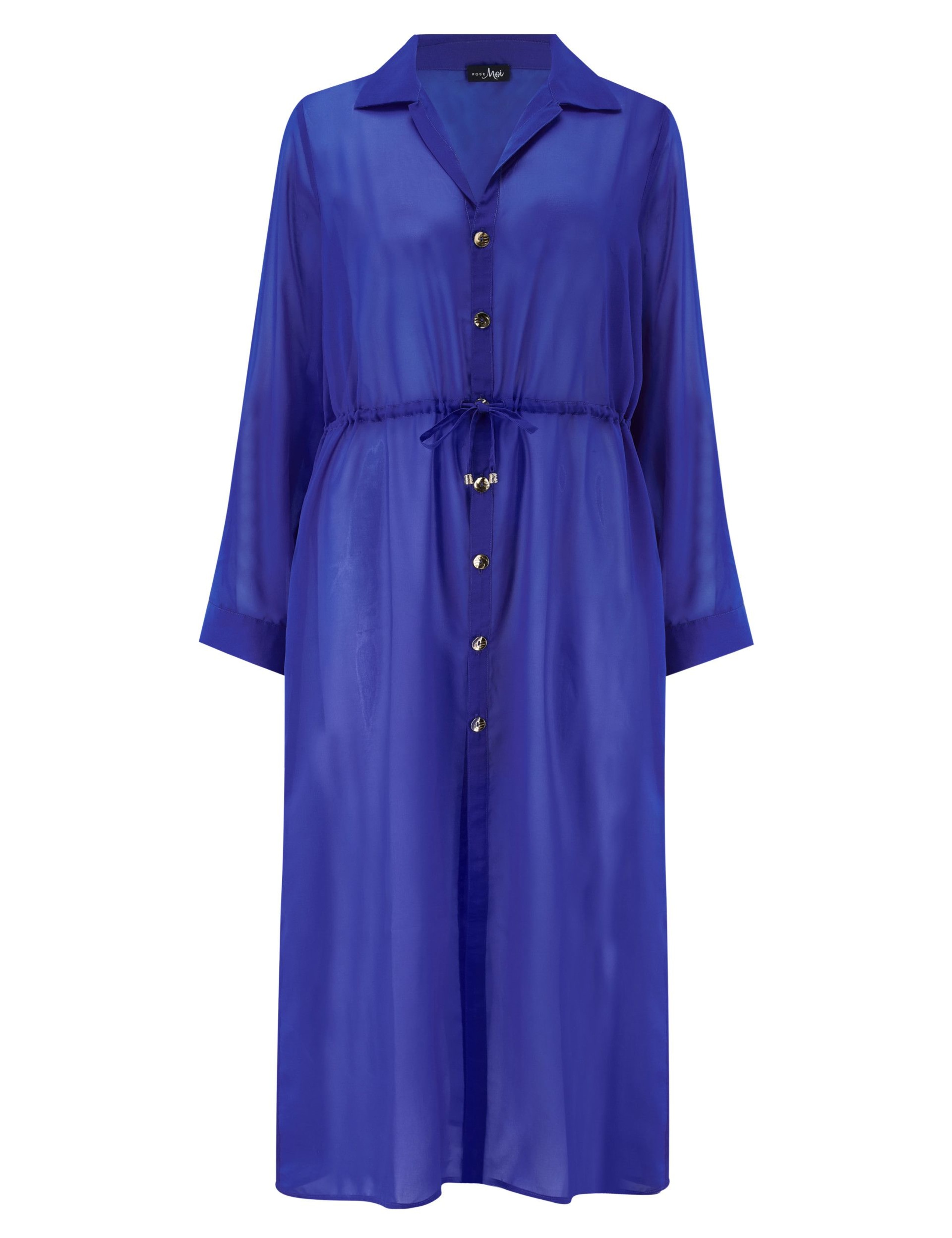 Chiffon Tie Waist Midaxi Beach Shirt 2 of 5
