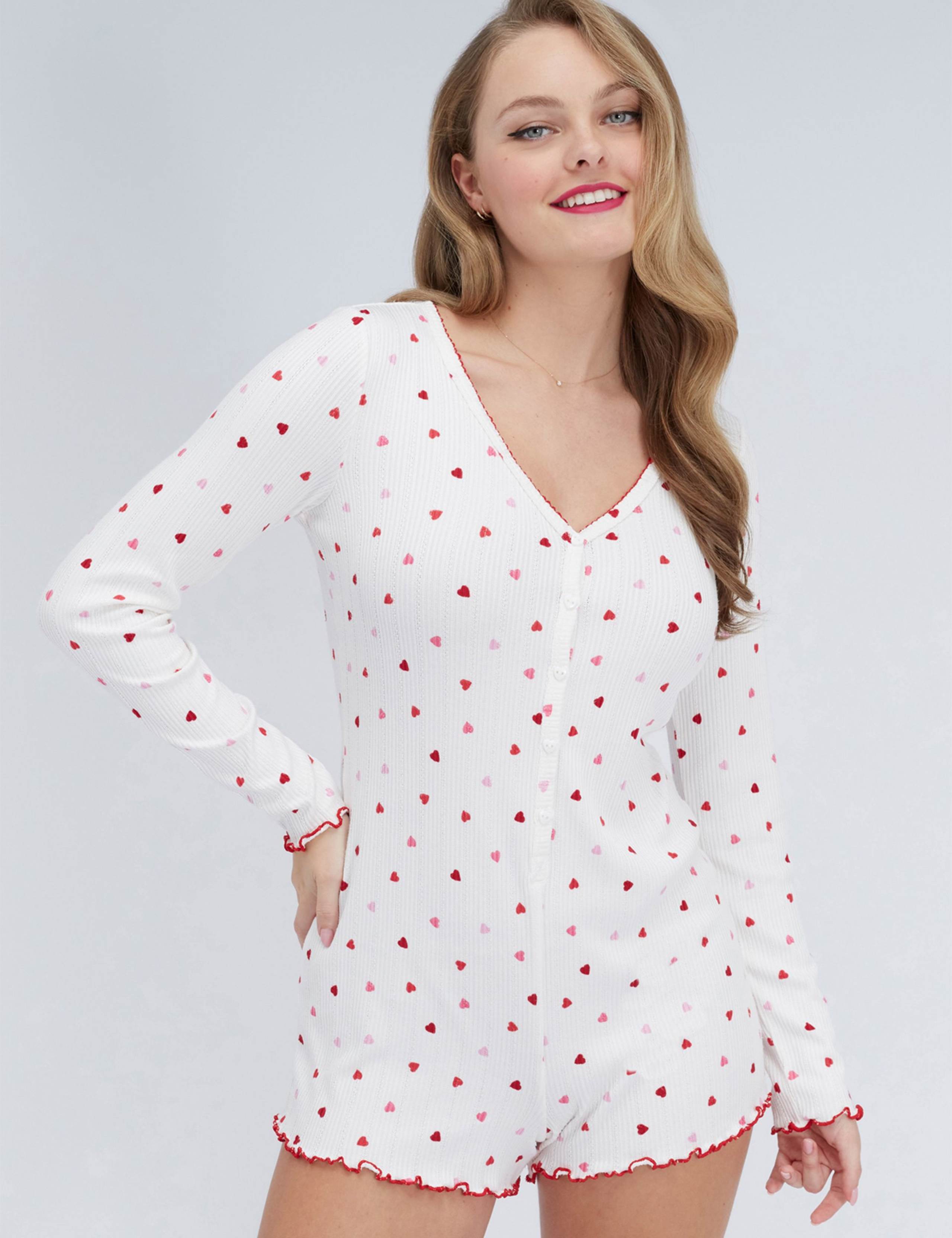 Heart Ribbed Playsuit 7 of 7