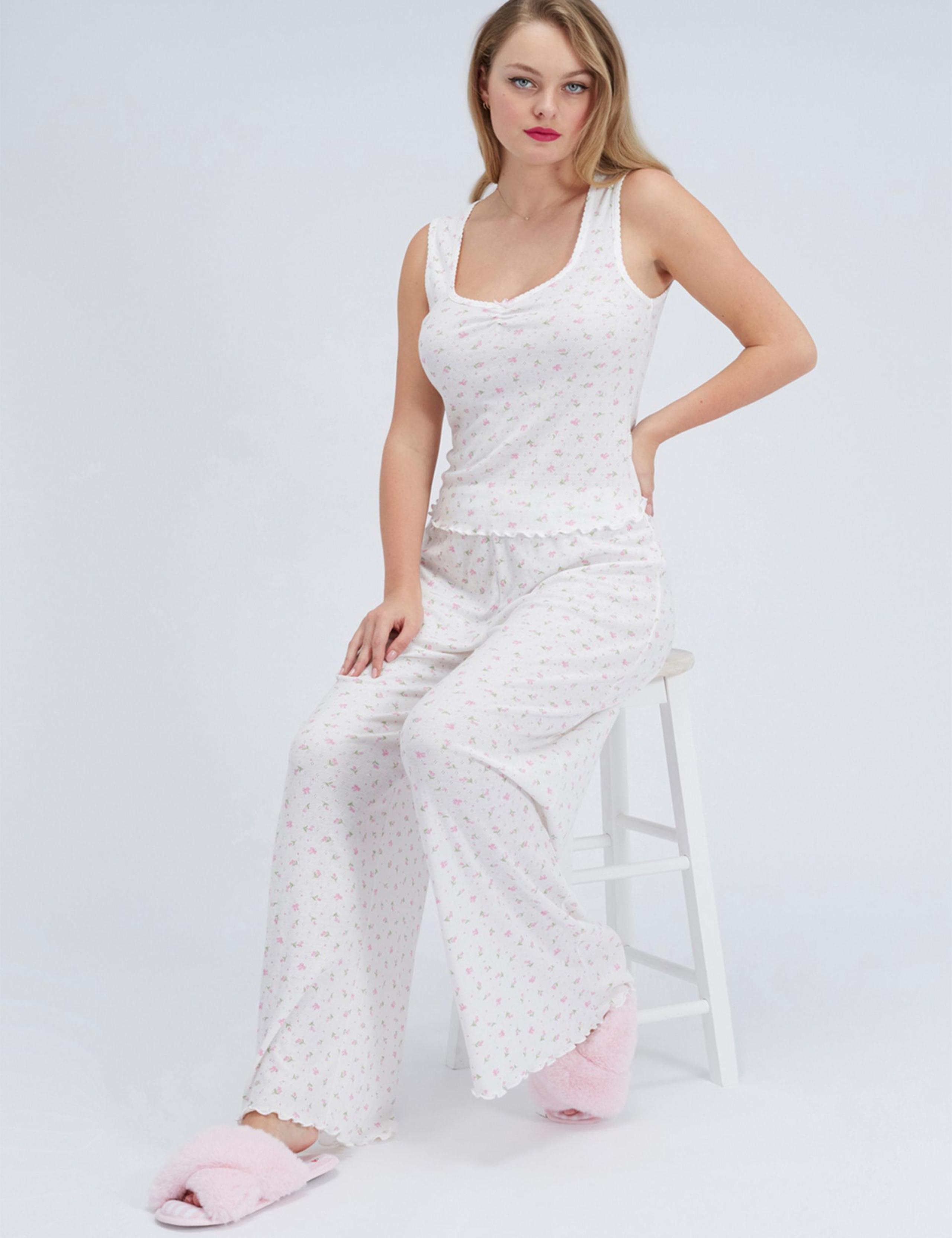 Floral Pointelle Wide Leg Pyjama Set 2 of 5