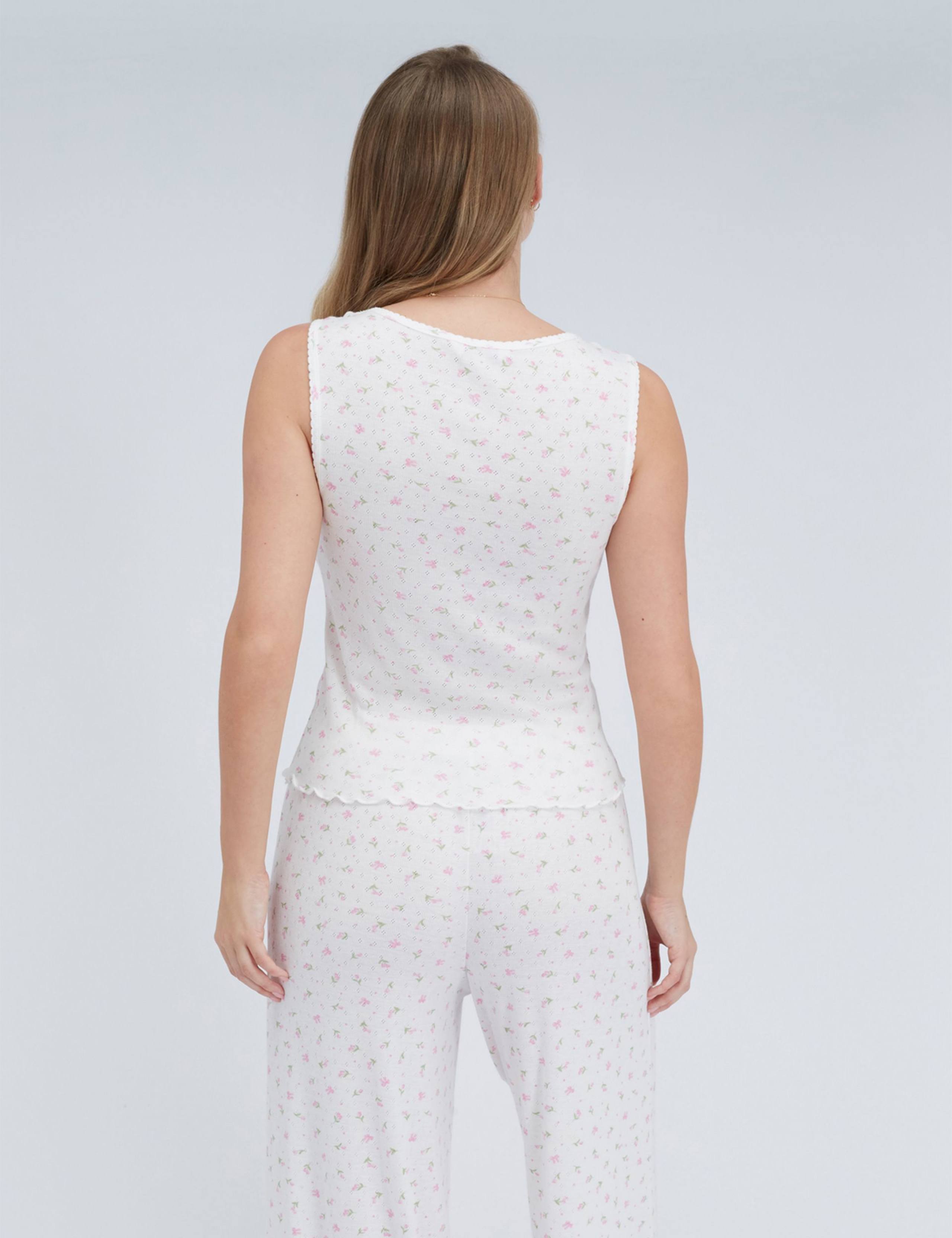 Floral Pointelle Wide Leg Pyjama Set 5 of 5