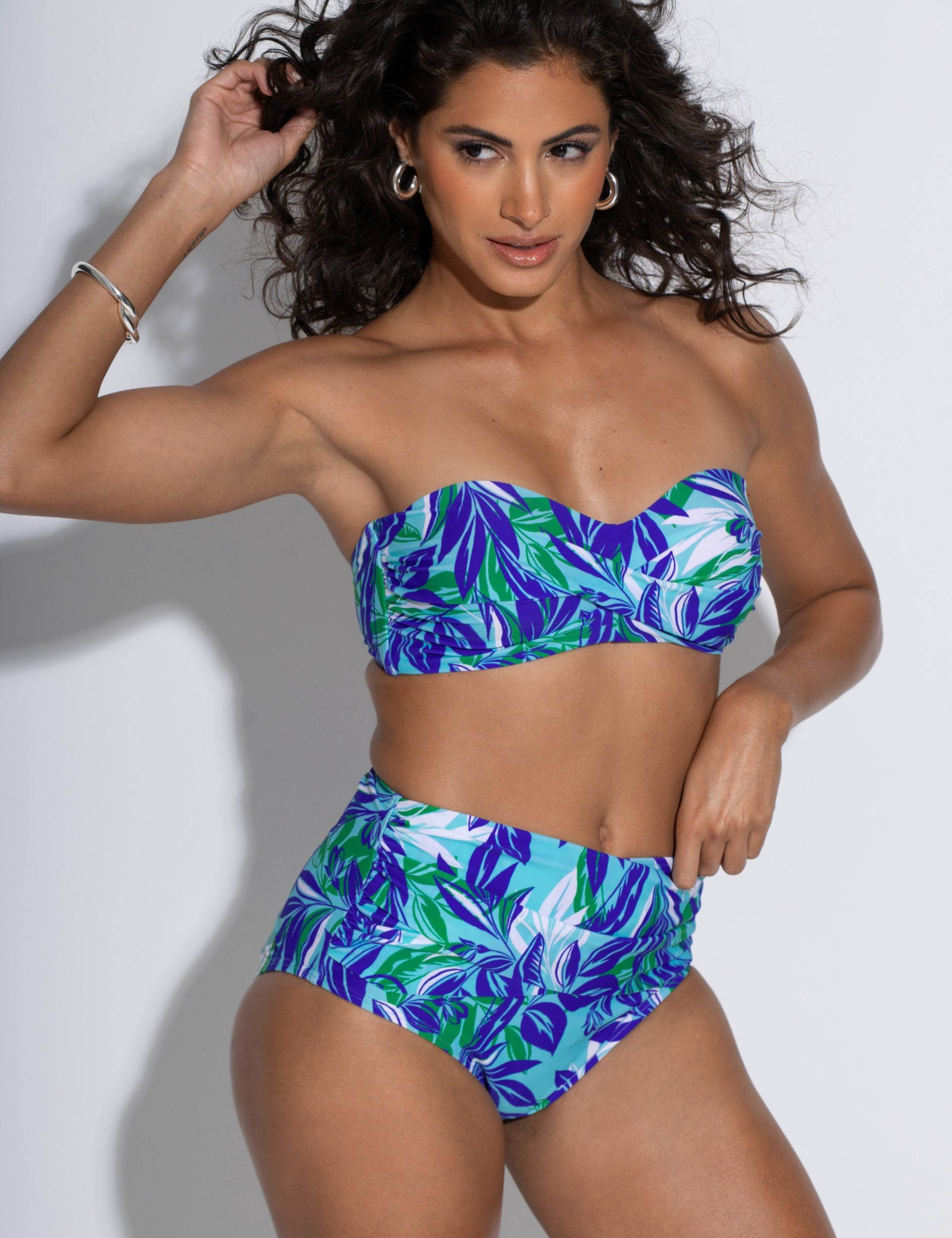 Santa Monica Printed Bandeau Bikini Top 3 of 9