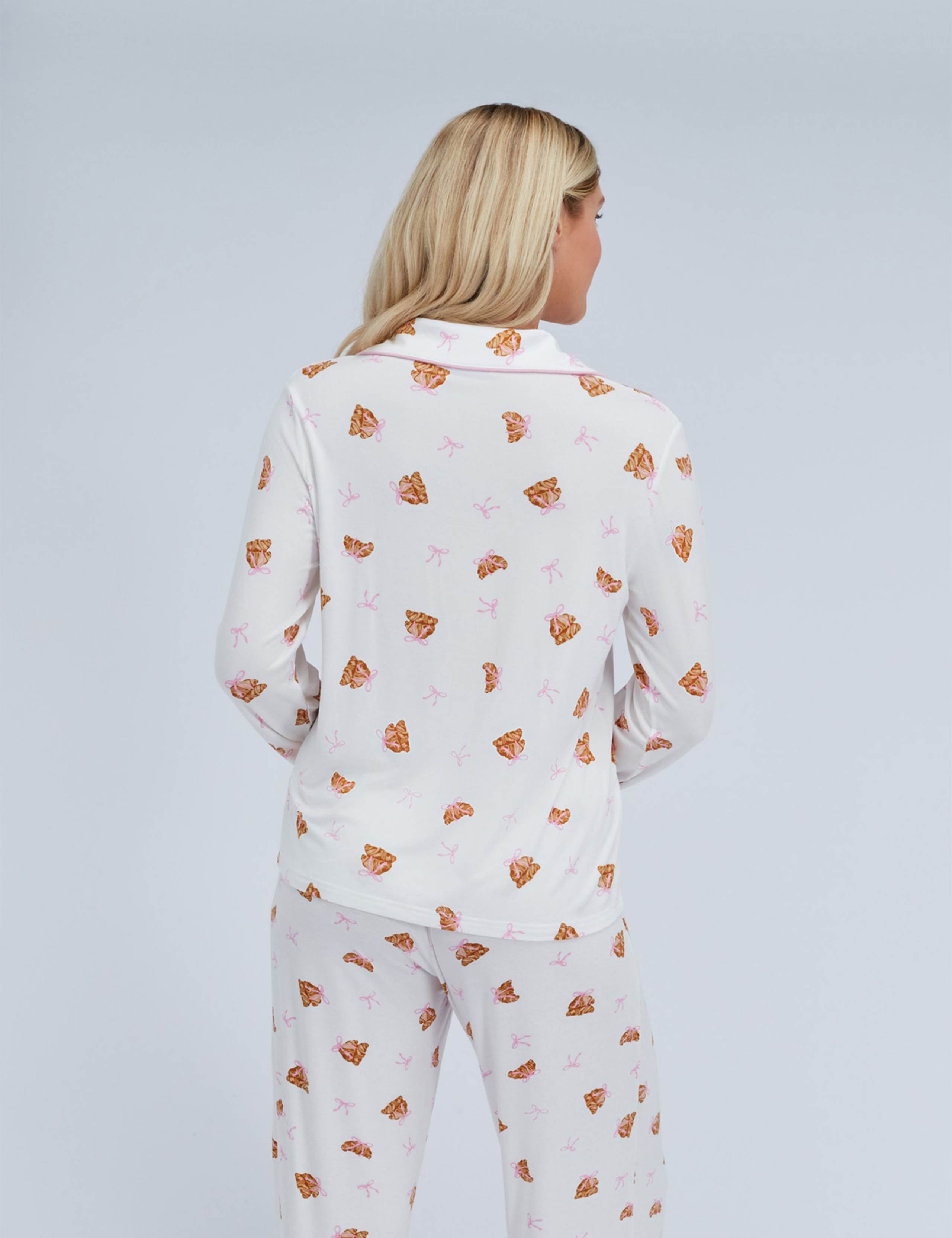 Modal Rich Croissant Print Pyjama Set 7 of 9