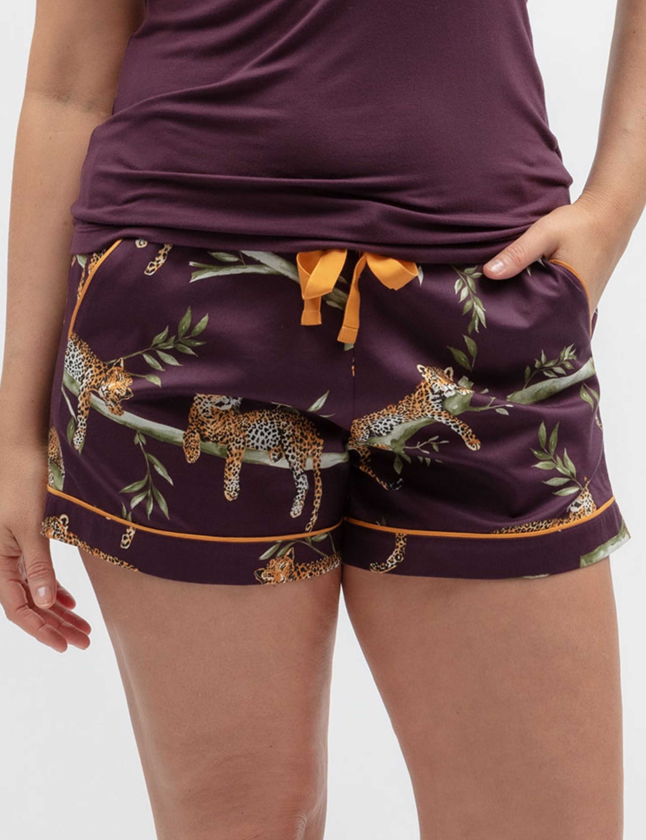 Cotton Modal Leopard Pyjama Shorts 3 of 4