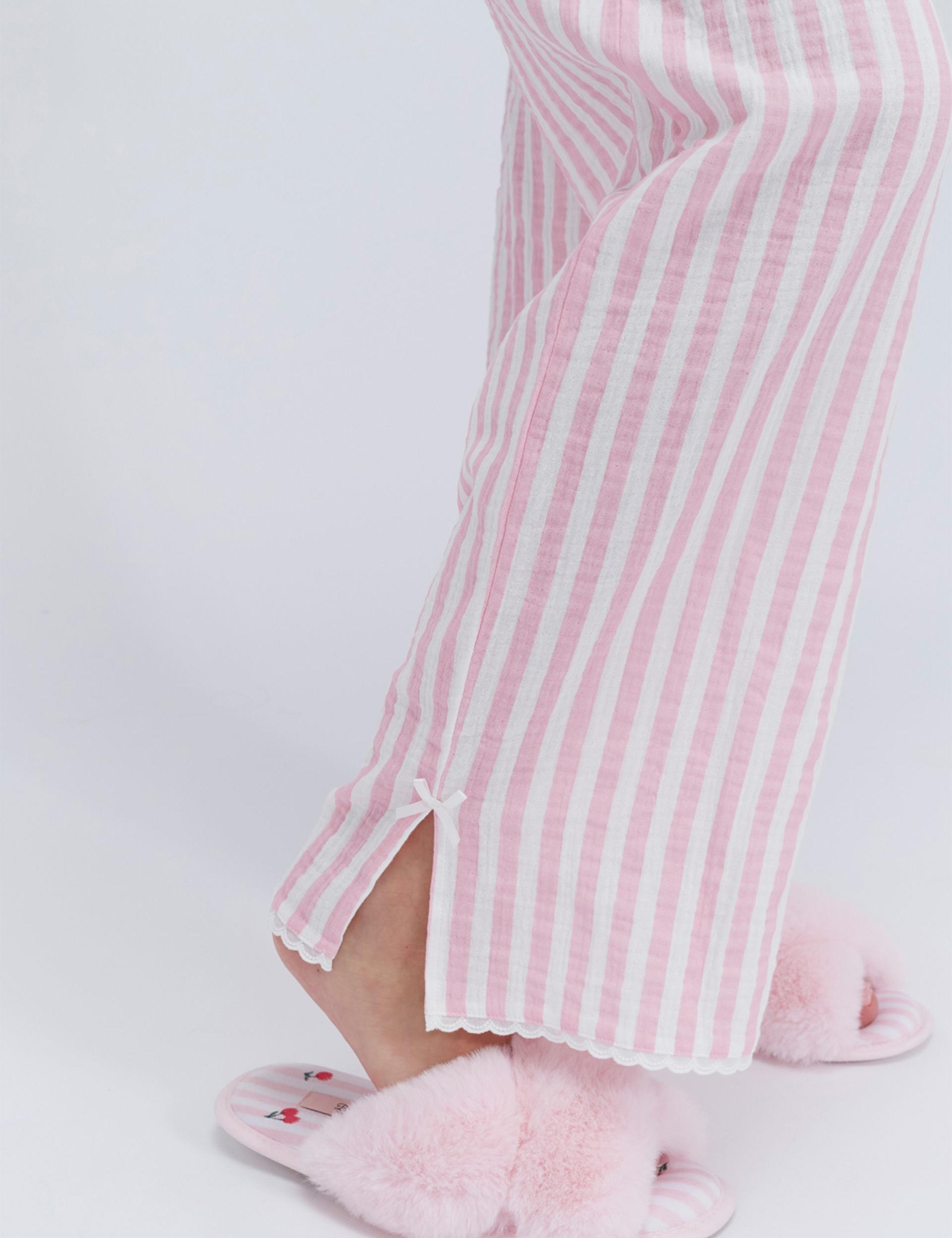 Pure Cotton Striped Cami Pyjama Set 5 of 6