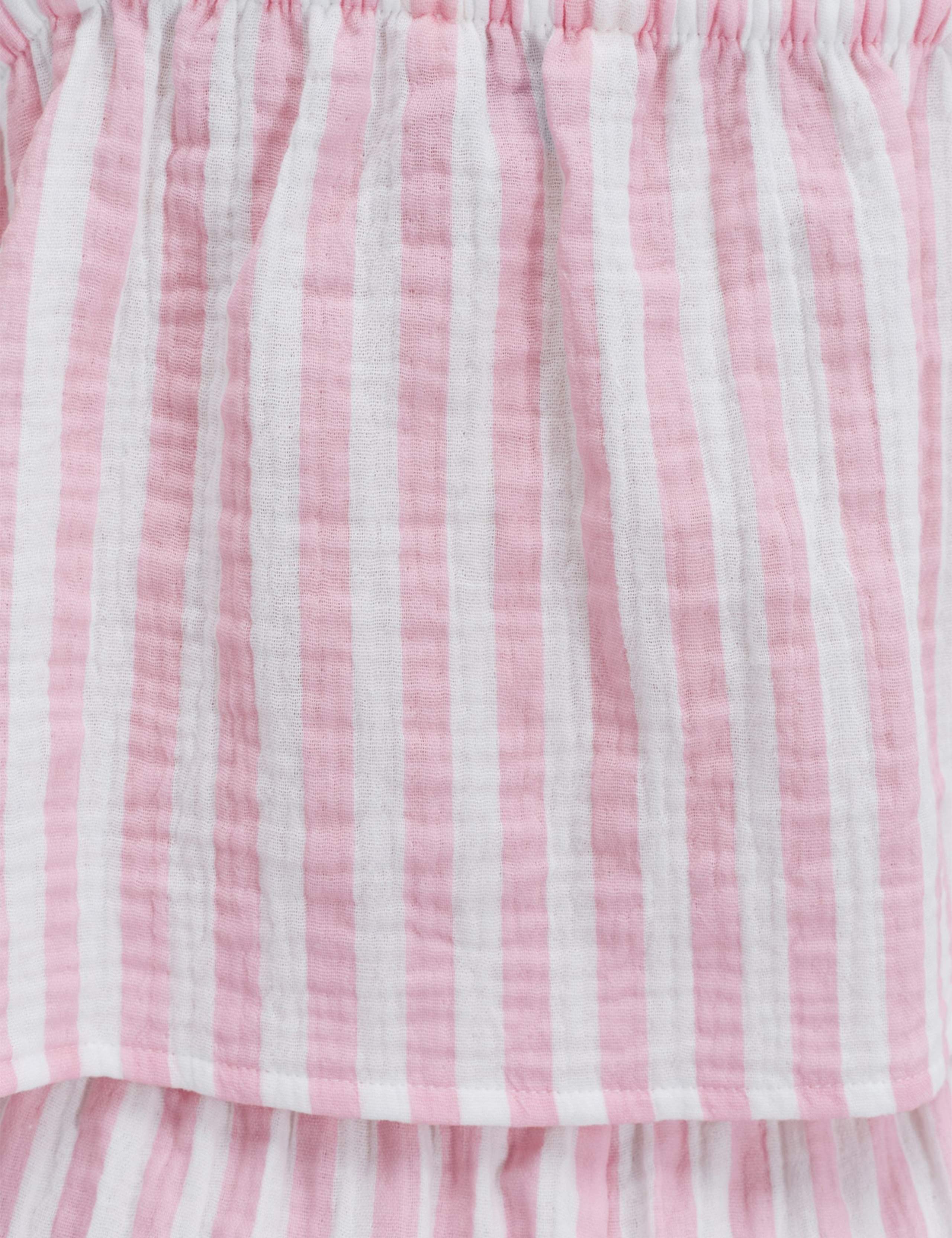 Pure Cotton Striped Cami Pyjama Set 6 of 6
