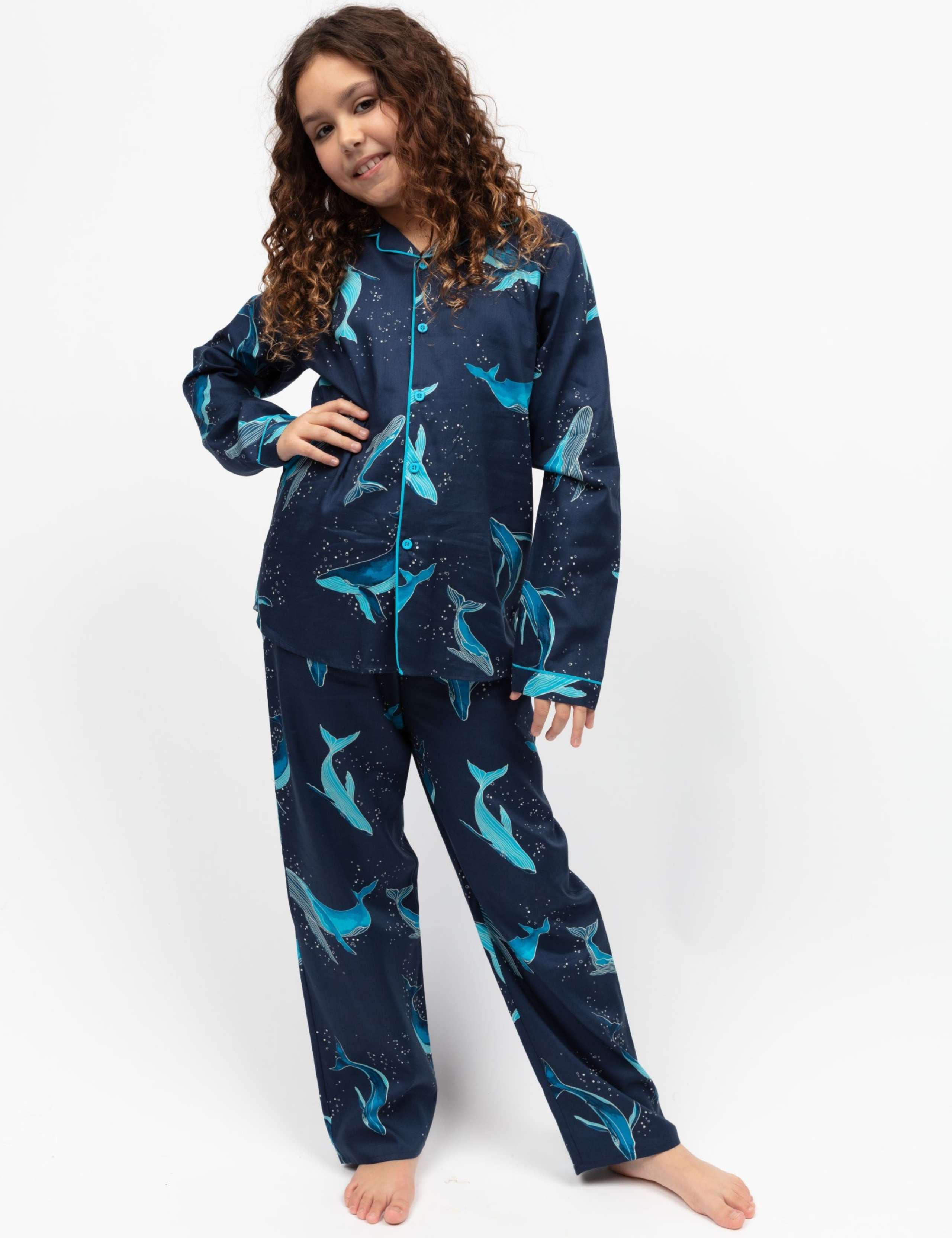 Cotton Rich Whale Pyjamas (2-13 Yrs) 1 of 4