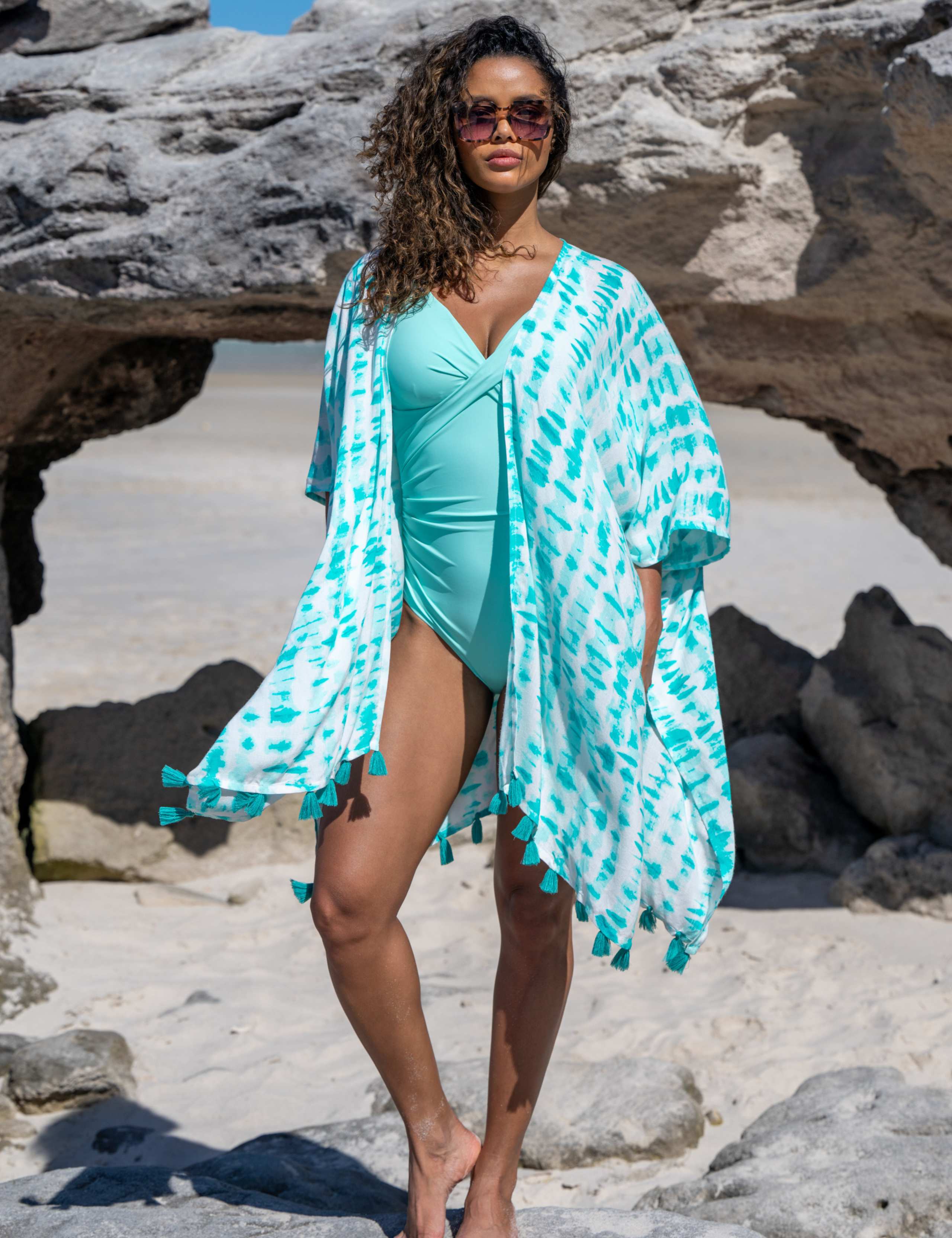 Woven Tassel Kimono 1 of 8