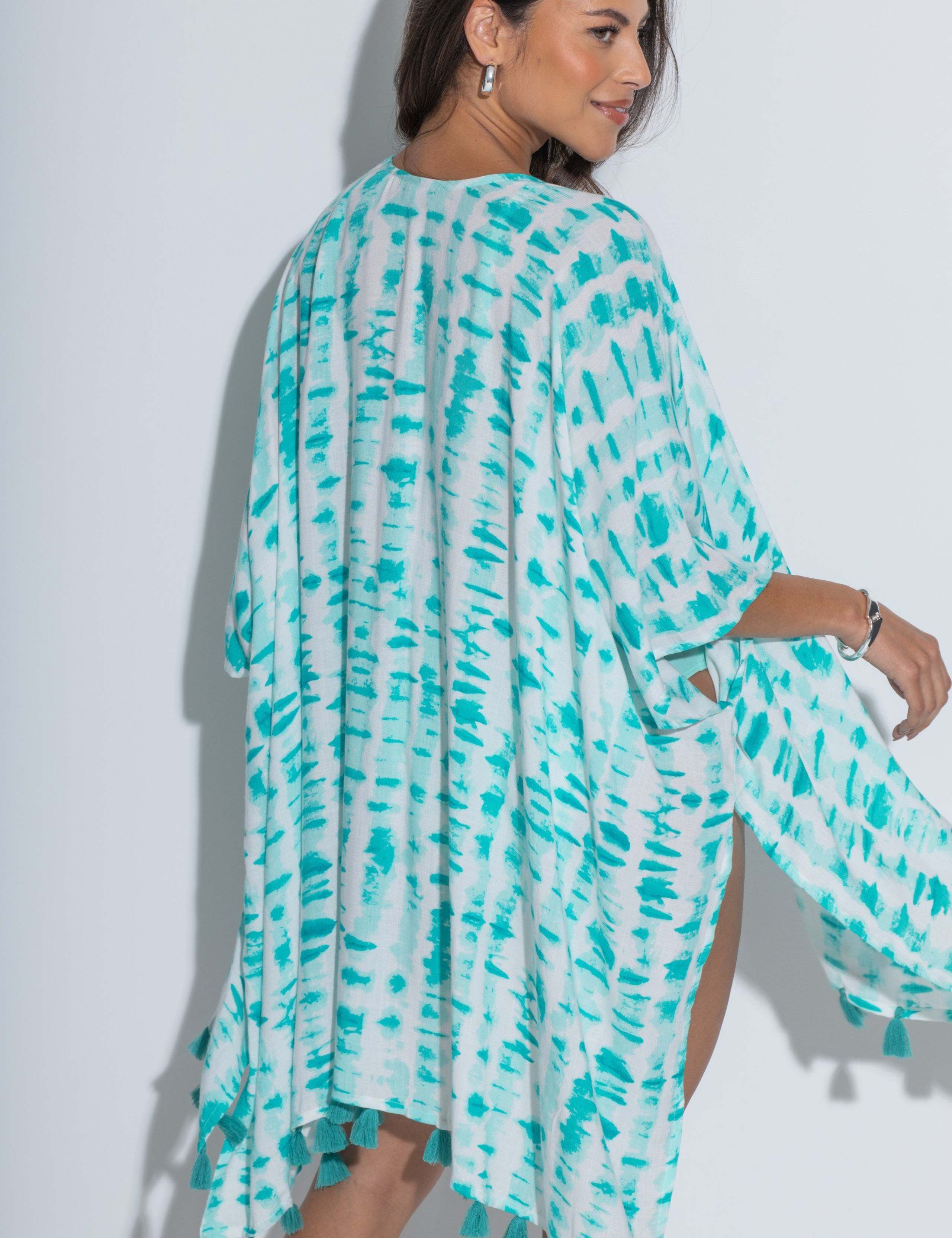 Tie Dye Tassel Kimono Beach Cover Up 6 of 7