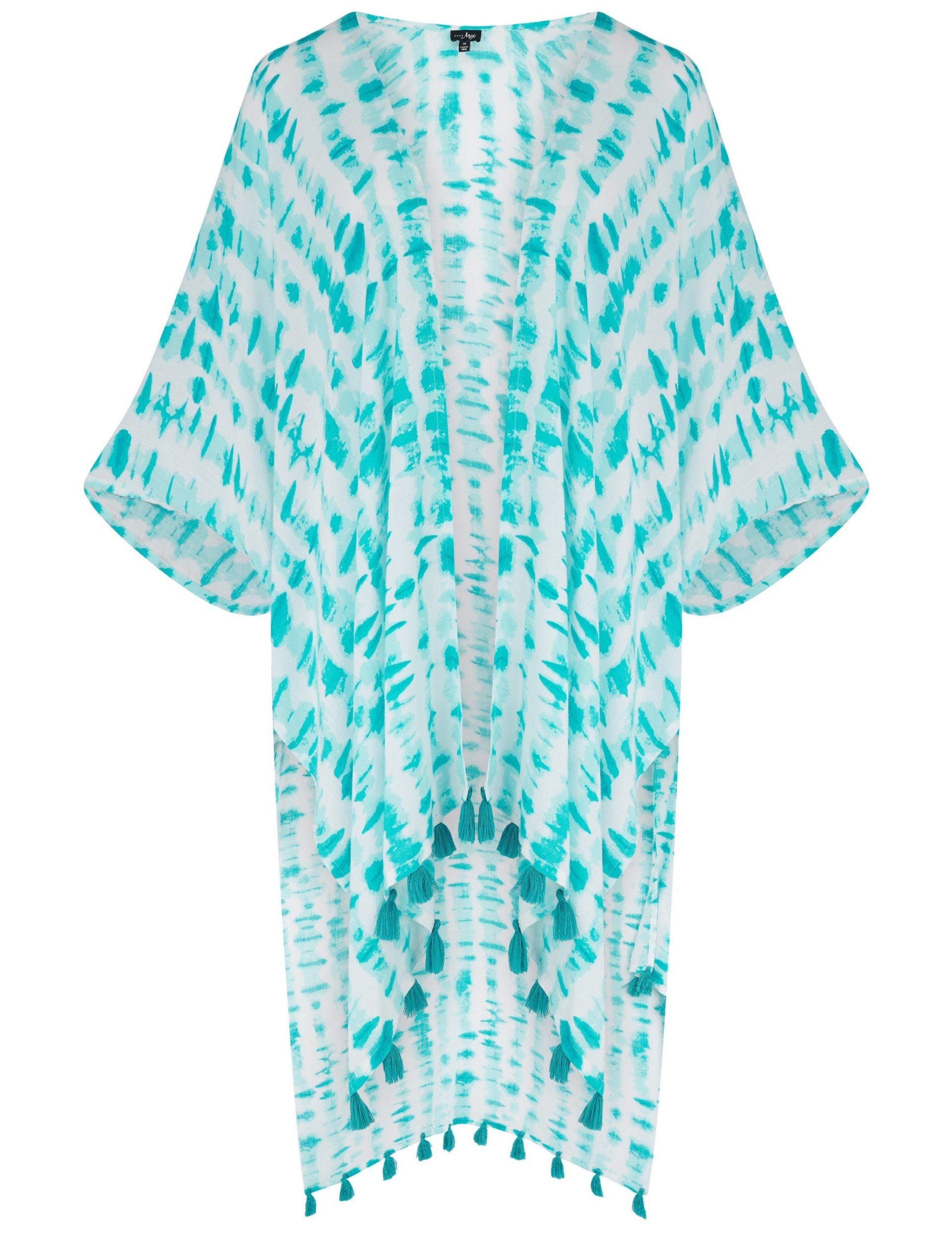 Tie Dye Tassel Kimono Beach Cover Up 2 of 7