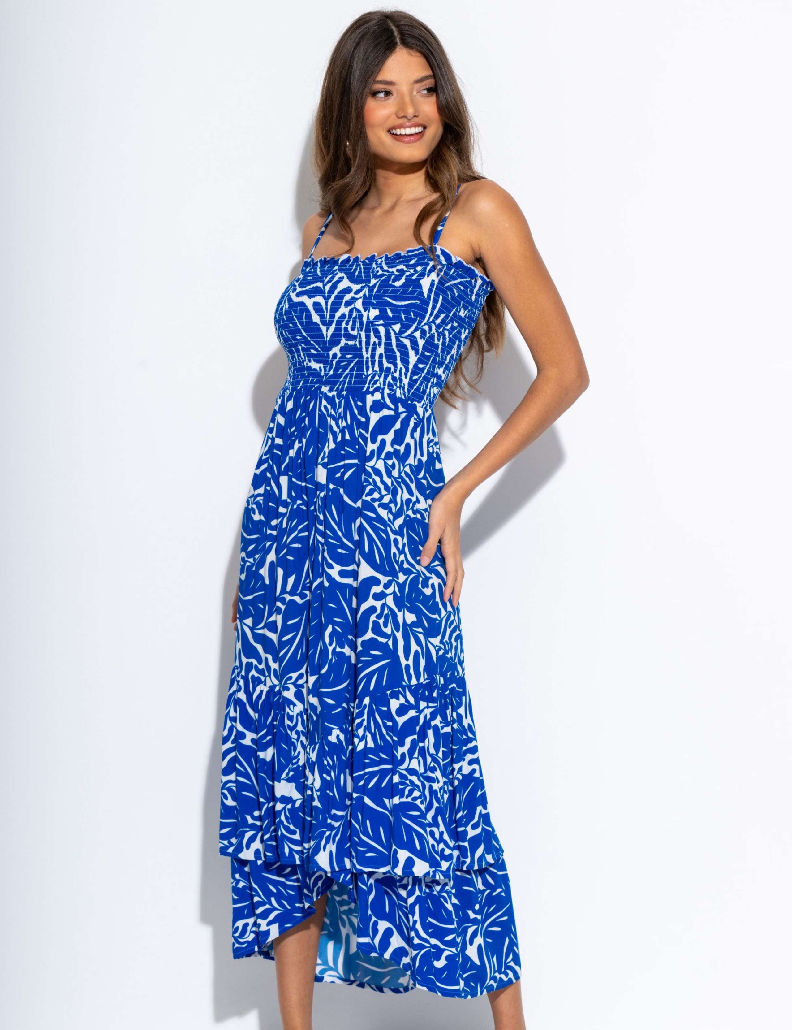 Leaf Print Bandeau Midaxi Beach Dress 5 of 7