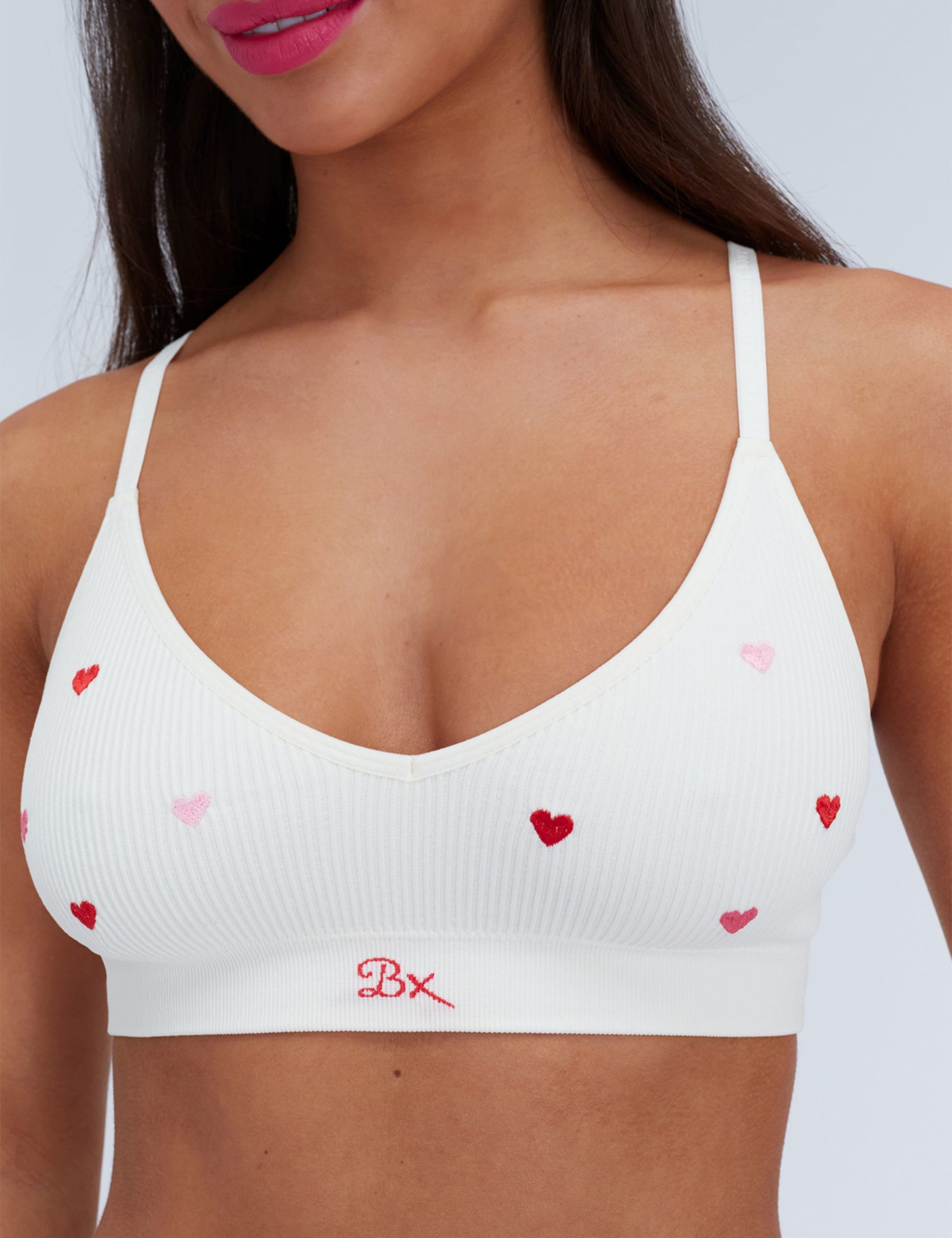 Valentines Heart Embroidered Seamless Bralette 2 of 2