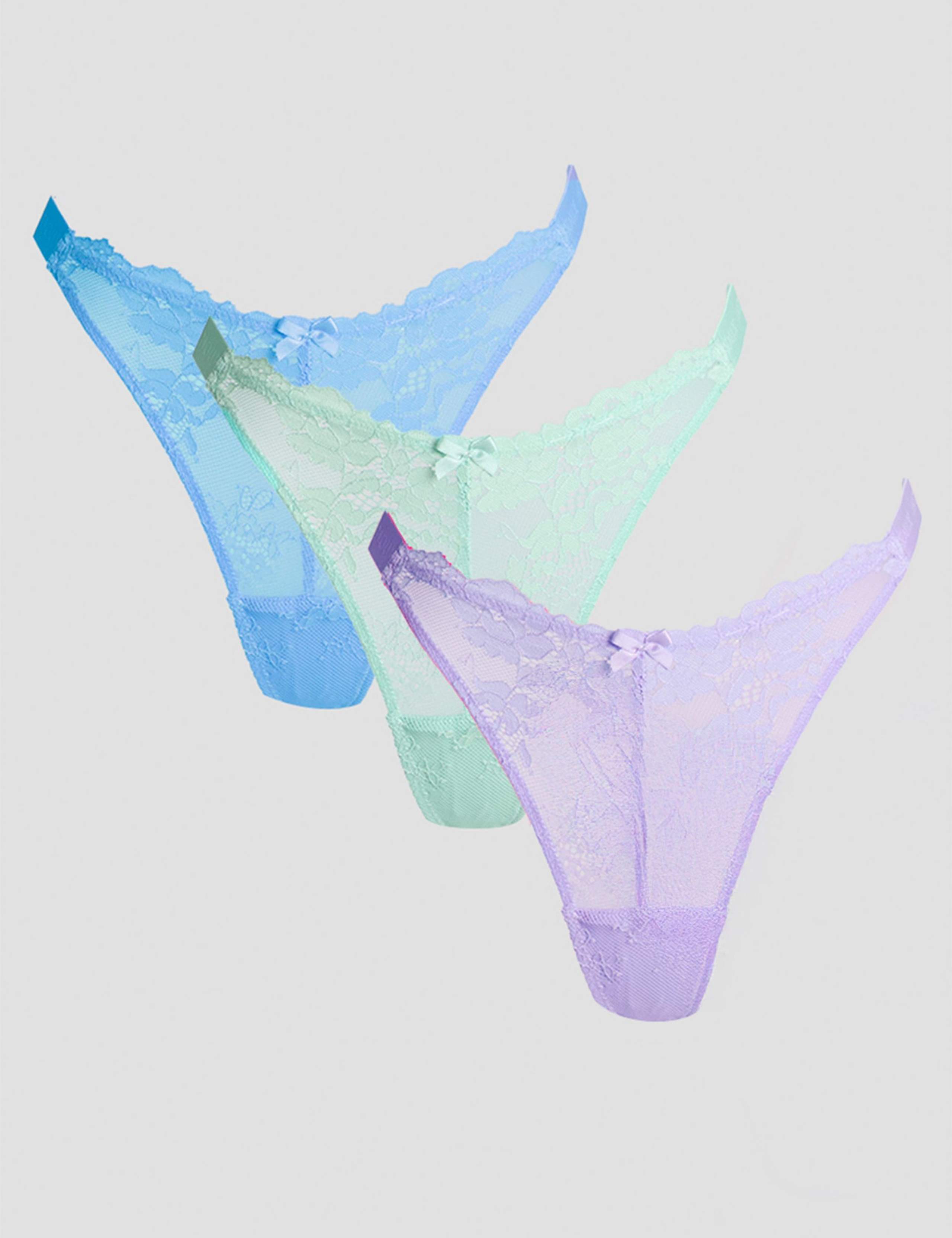 3 Pack Fran Lace Thongs 1 of 10