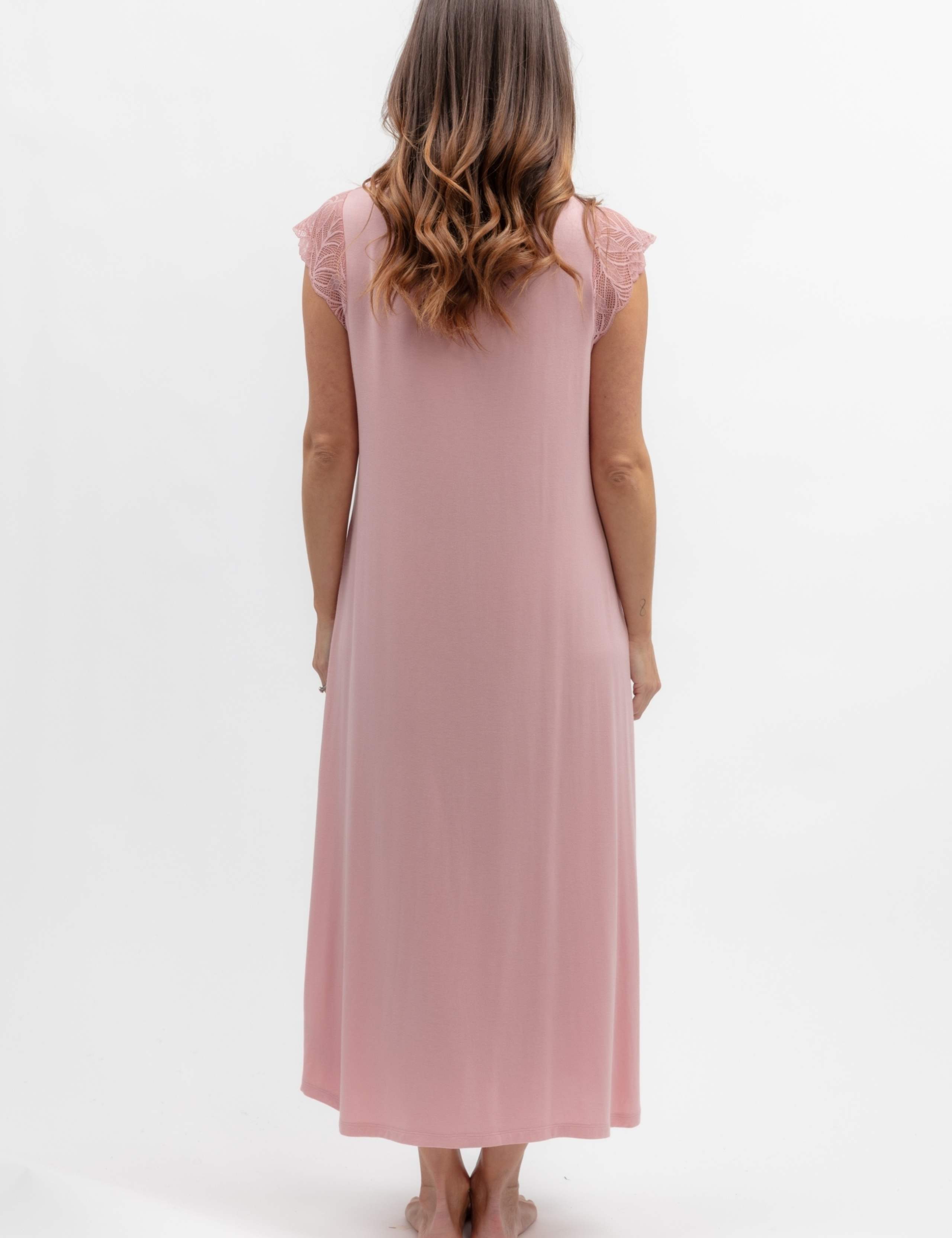 Modal Rich Lace Trim Long Nightdress 3 of 3