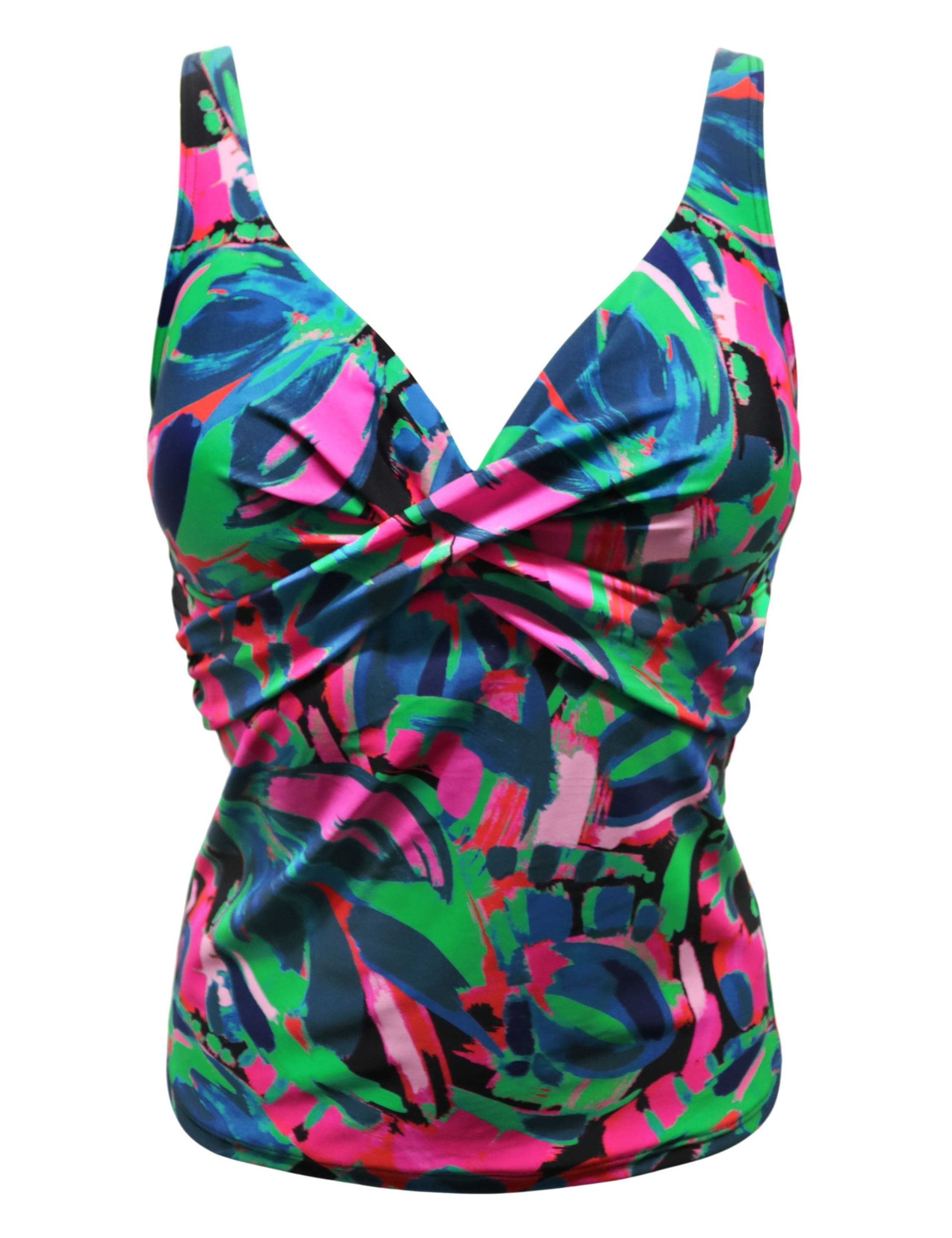 Heatwave Tummy Control Twist Front Tankini Top 2 of 7