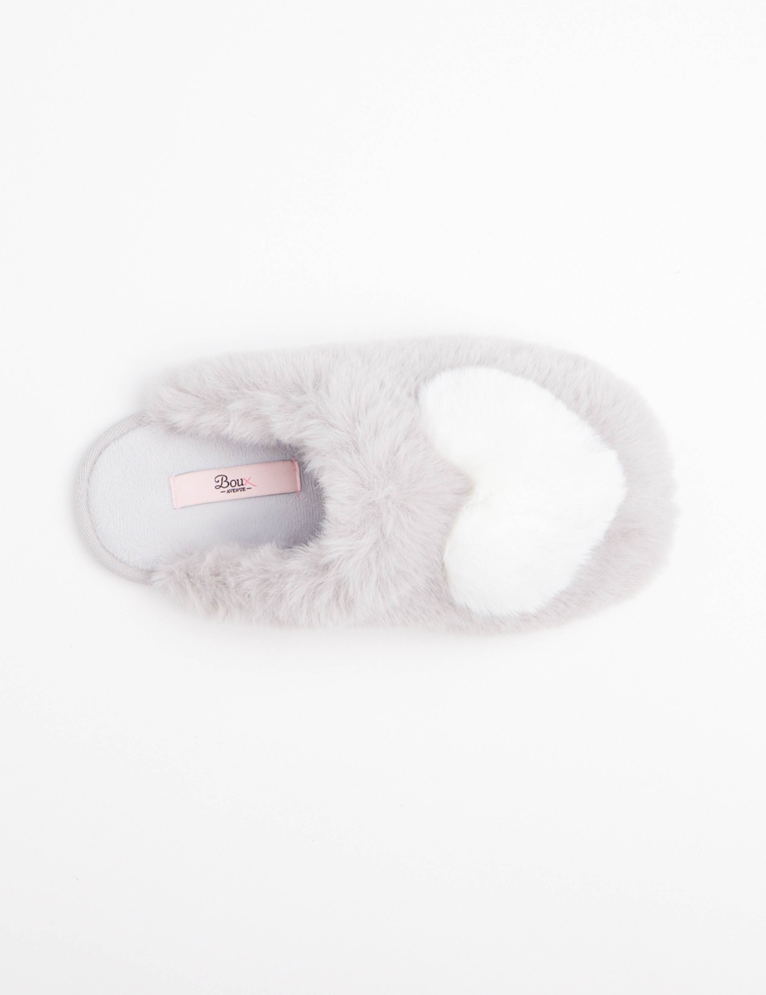 Faux Fur Heart Mule Slippers 3 of 5