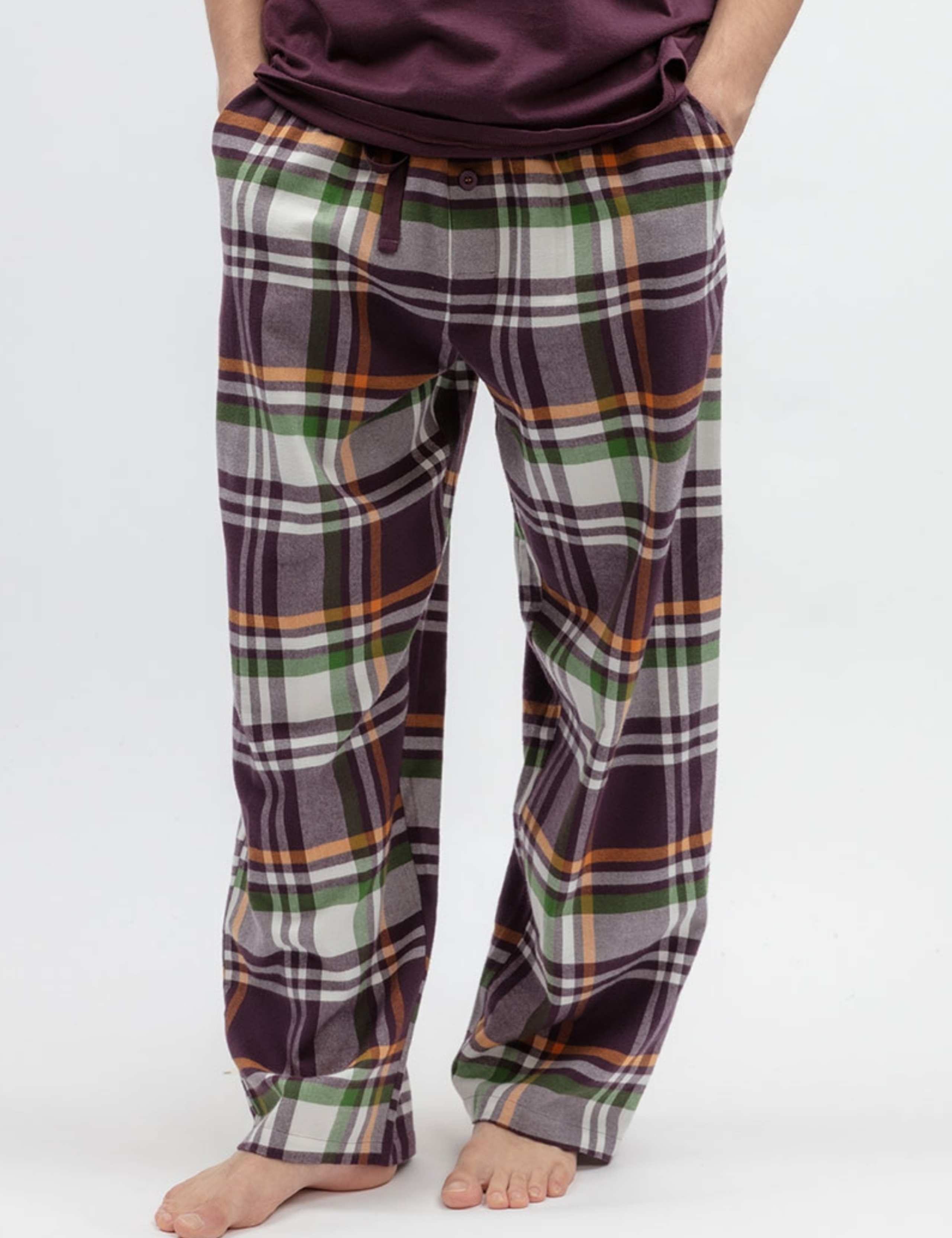 Pure Cotton Checked Pyjama Bottoms 3 of 4