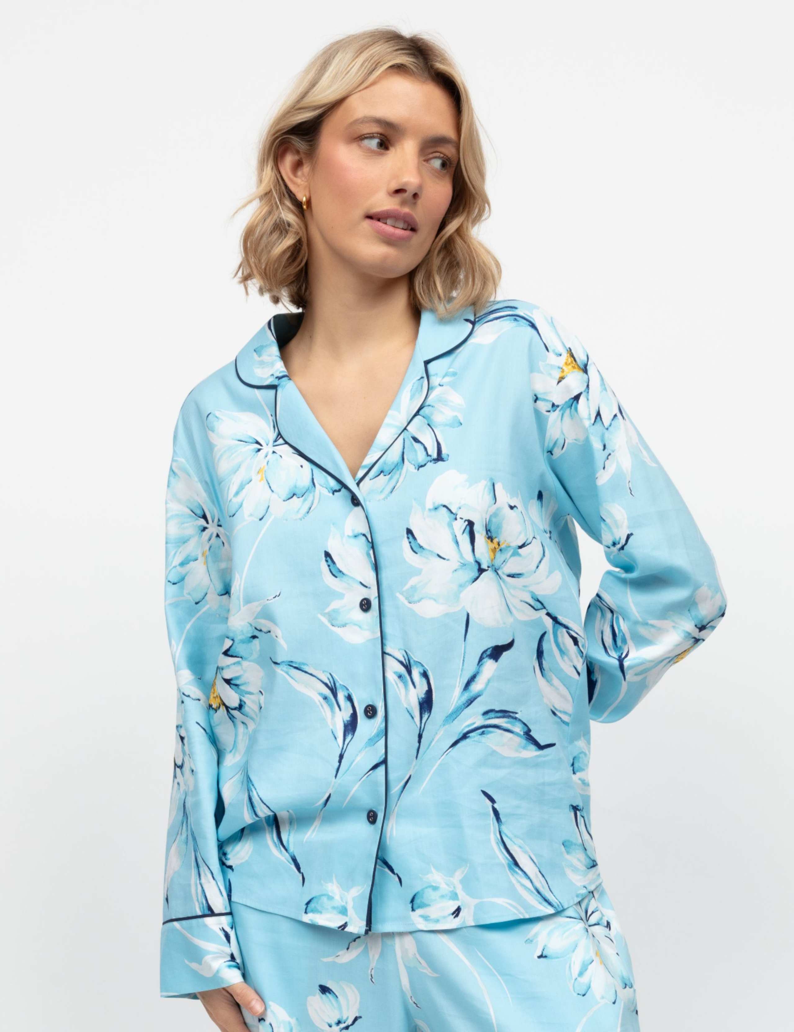 Cotton Modal Floral Pyjama Top 1 of 4