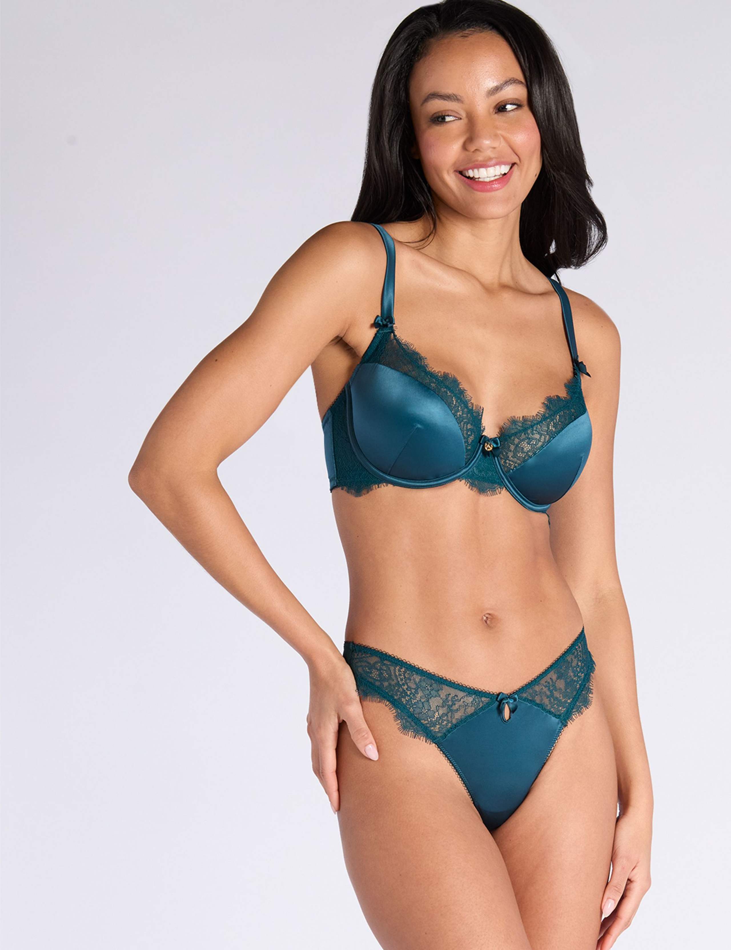 Rylee Satin Wired Plunge Bra (B-F) 1 of 5
