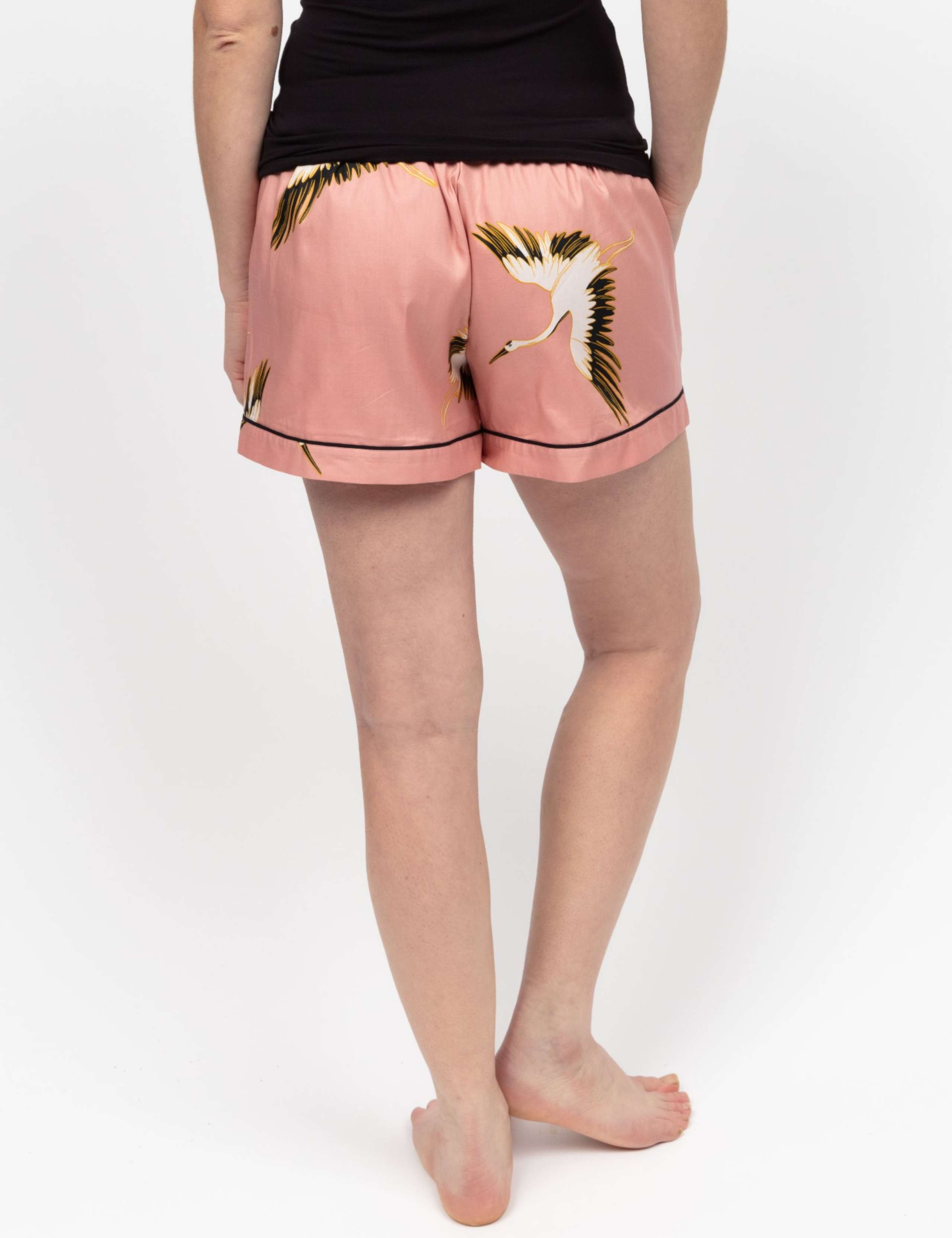 Cotton Modal Crane Print Pyjama Shorts 3 of 3
