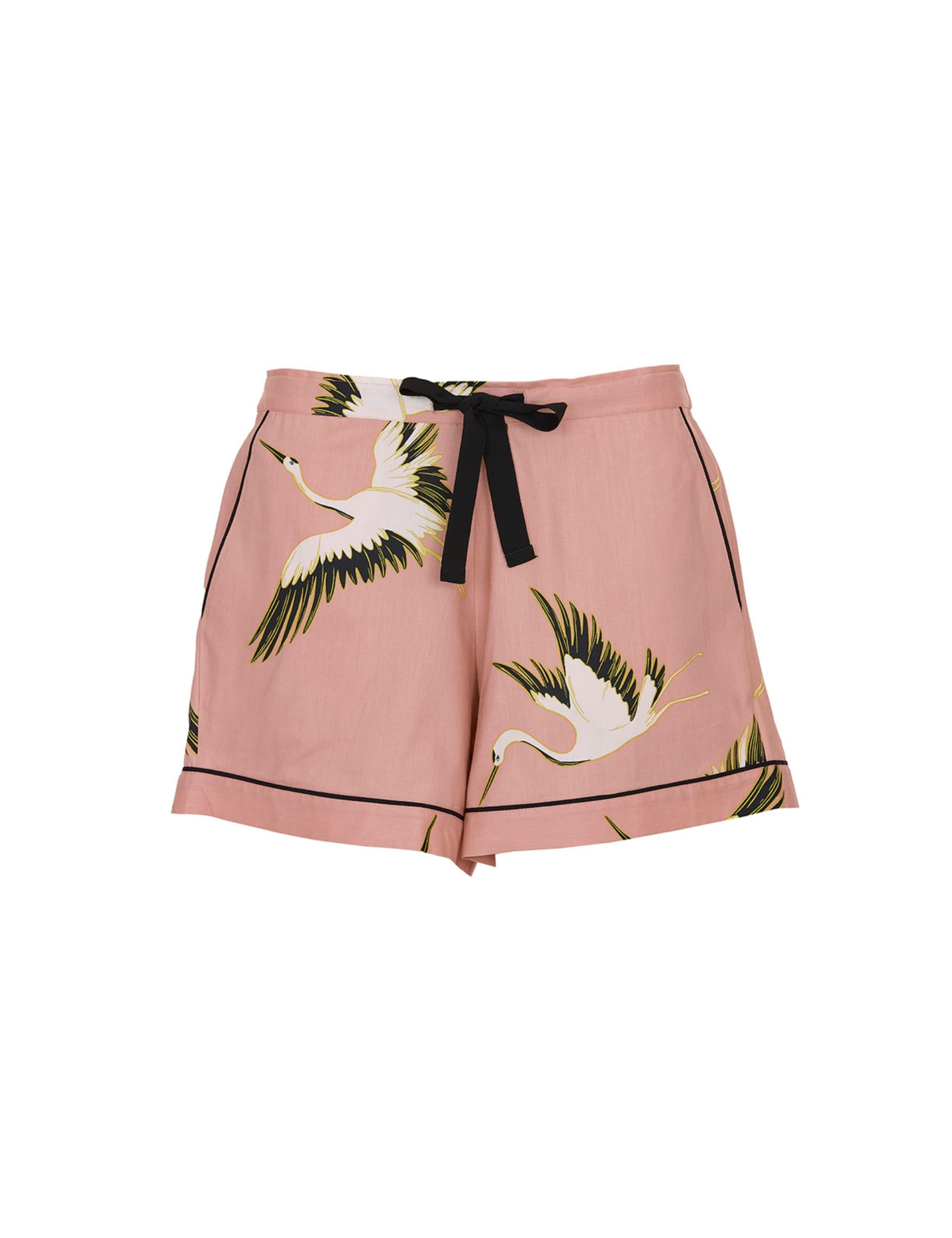 Cotton Modal Crane Print Pyjama Shorts 2 of 3