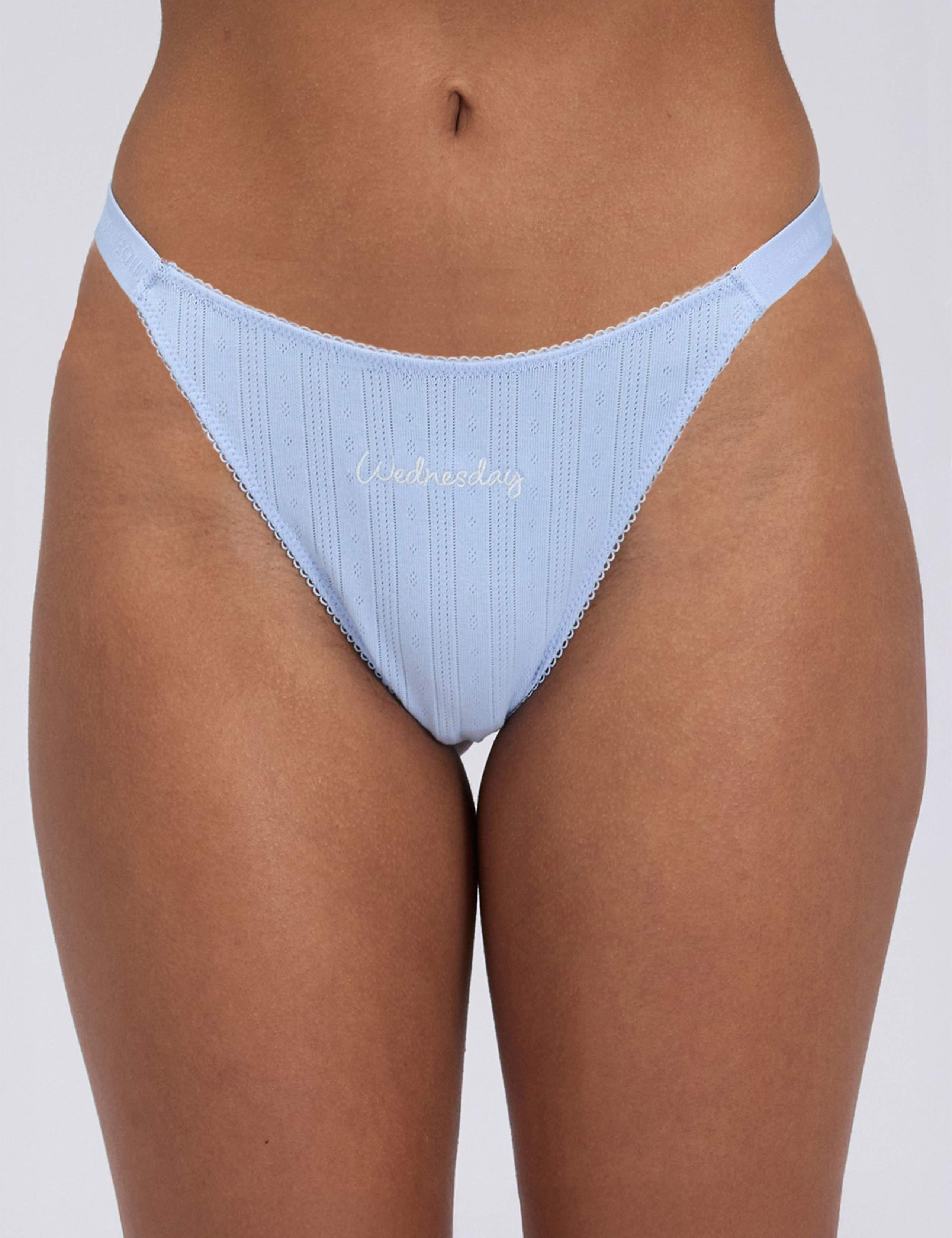 5 Pack Cotton Rich Weekday Pointelle Thongs 4 of 13
