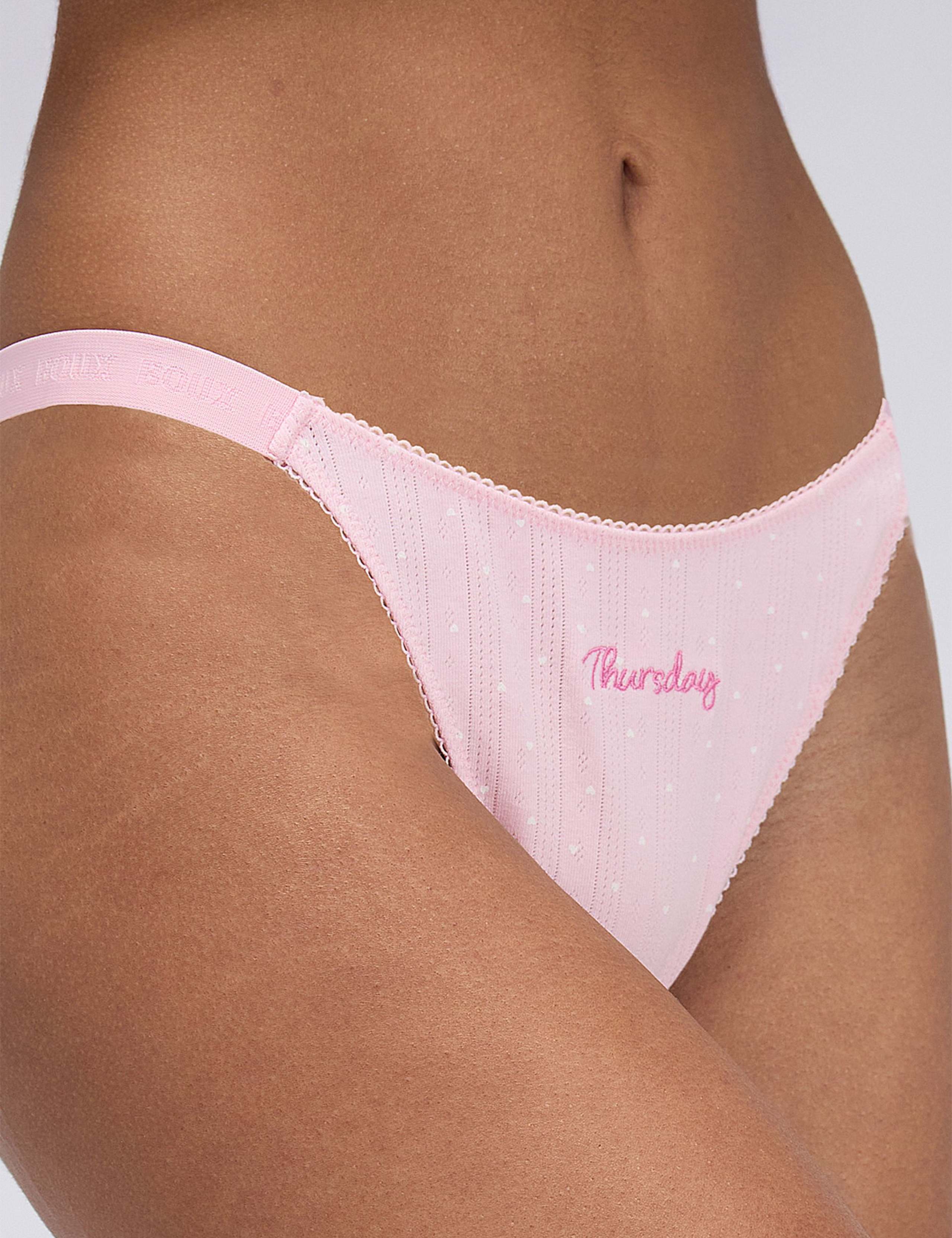 5 Pack Cotton Rich Weekday Pointelle Thongs 7 of 13