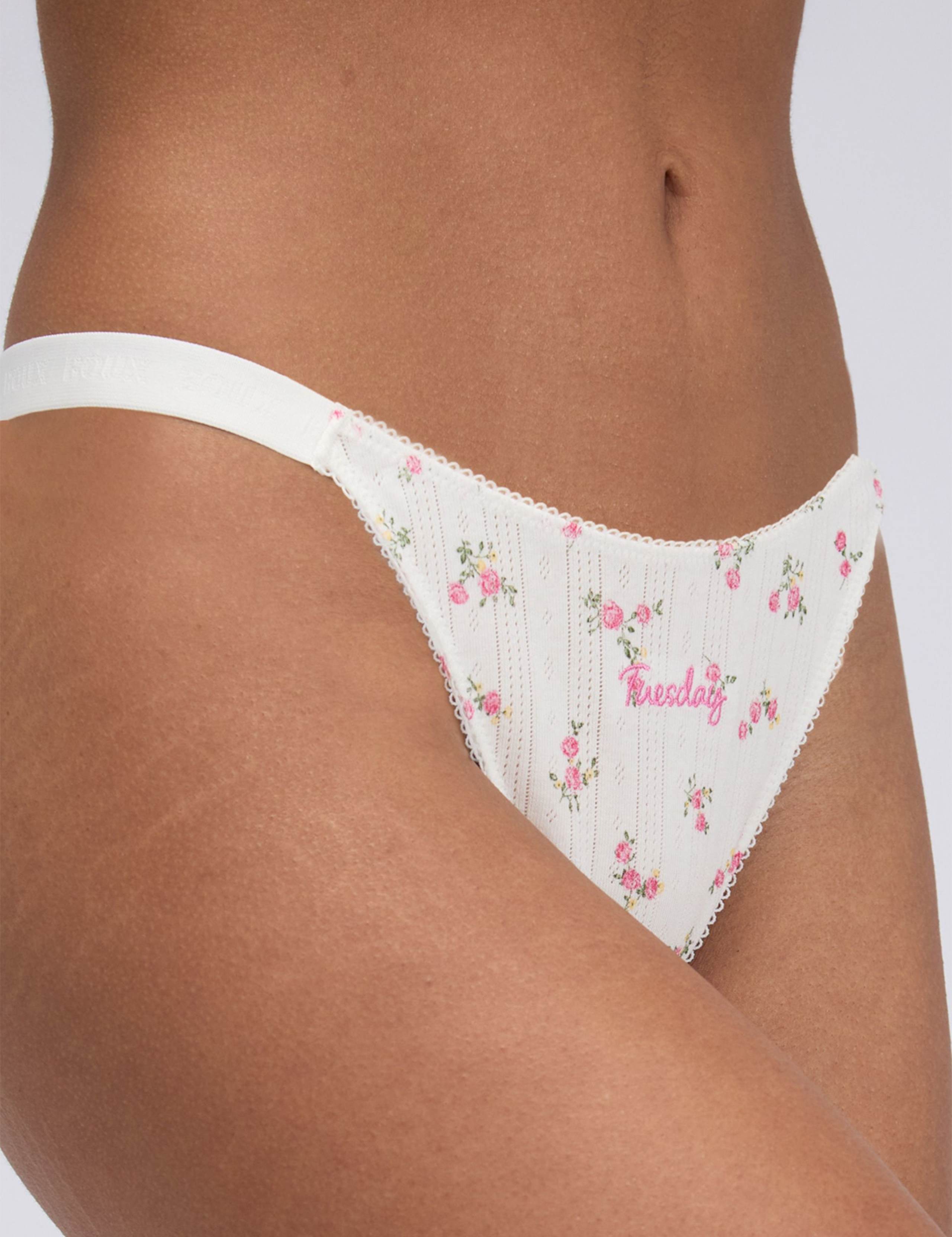 5 Pack Cotton Rich Weekday Pointelle Thongs 8 of 13