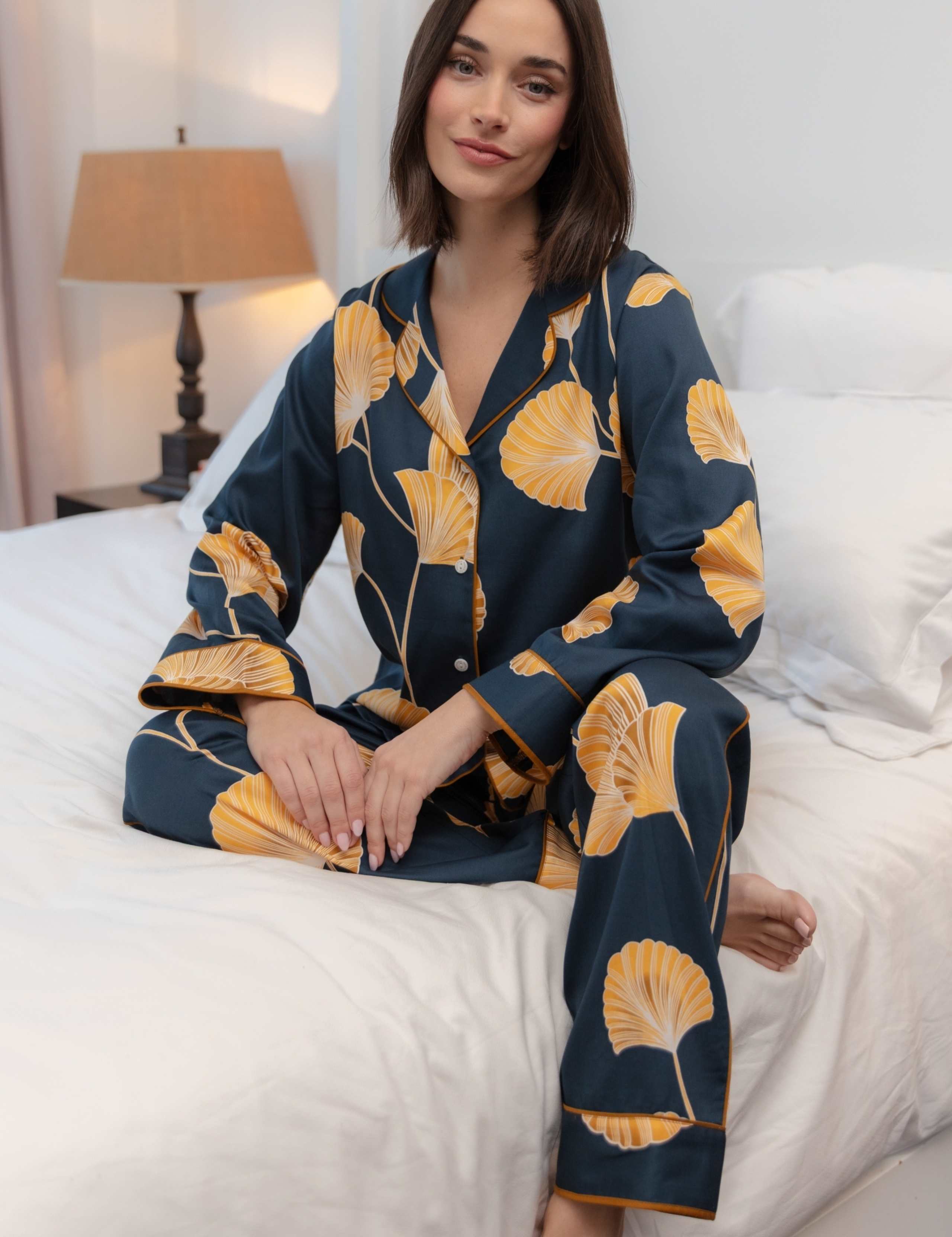 Cotton Fable and Eve Modal Leaf Print Pyjama Set 3 of 4