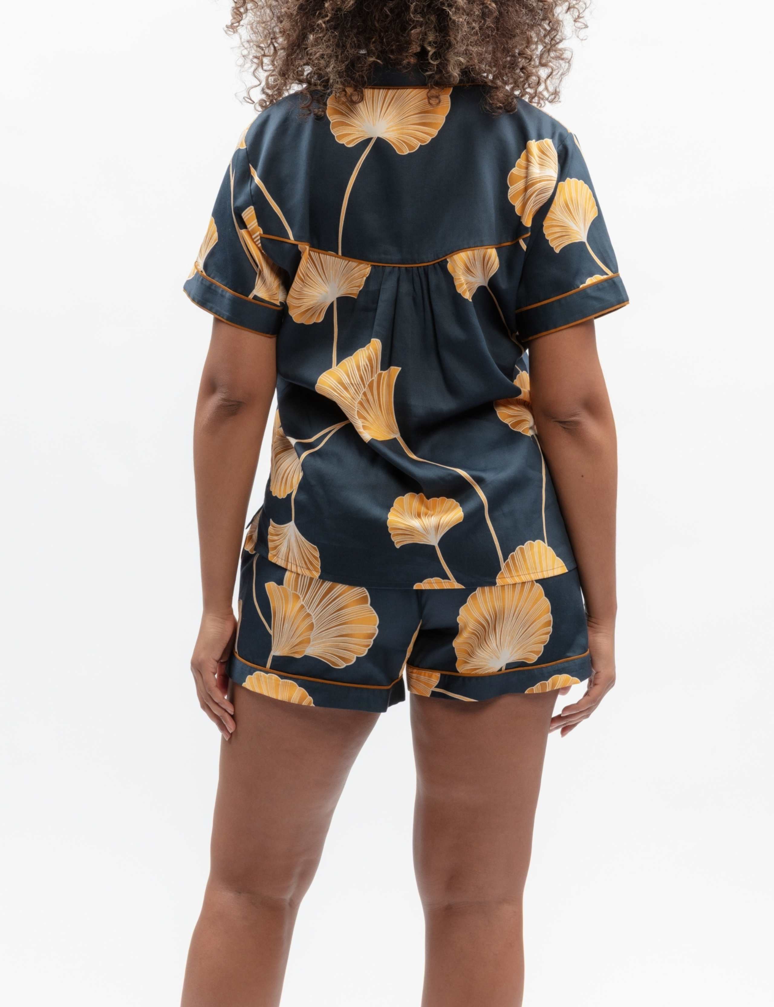Cotton Fable and Eve Modal Leaf Print Shortie Set 4 of 4