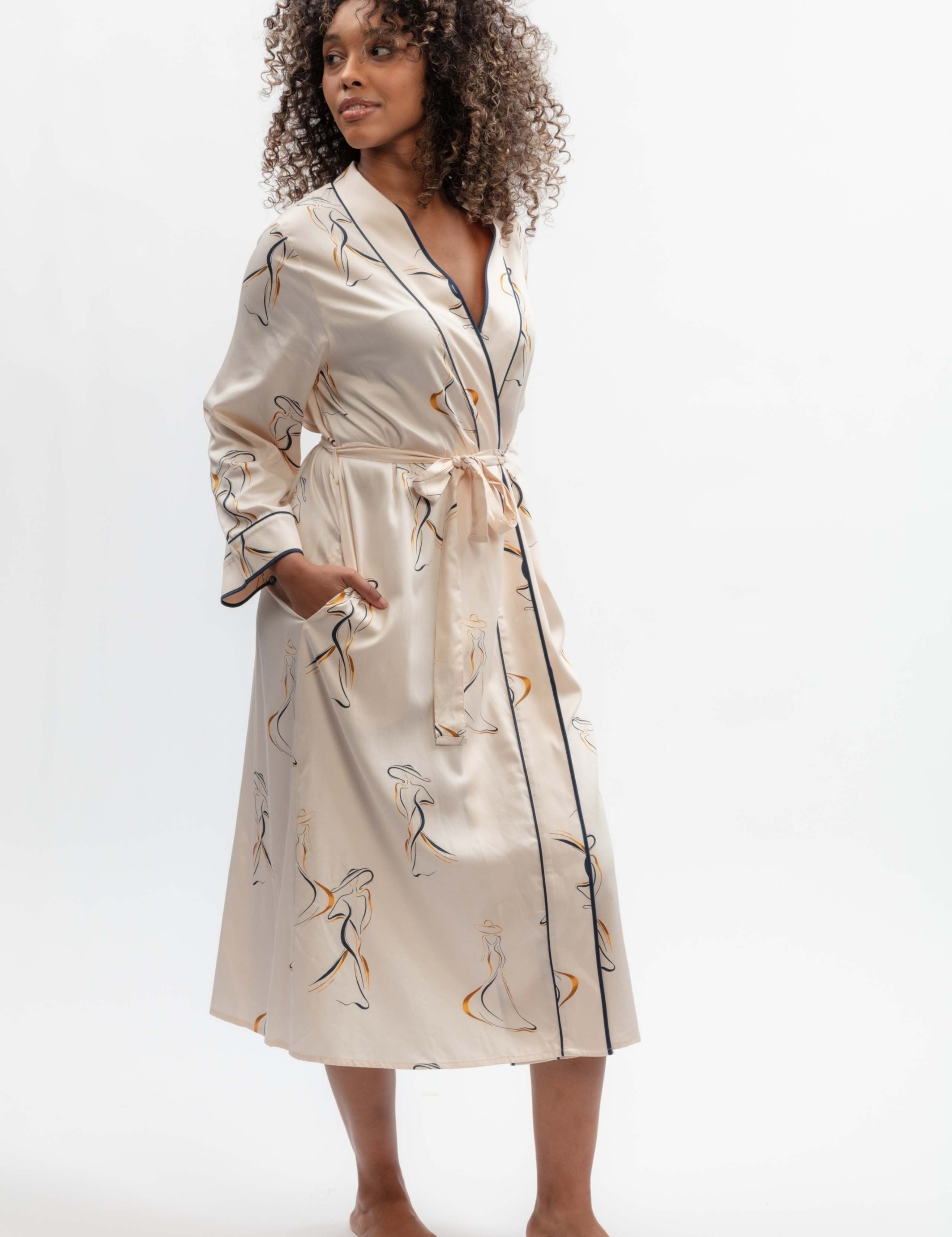 Cotton Fable and Eve Modal Printed Dressing Gown 3 of 4