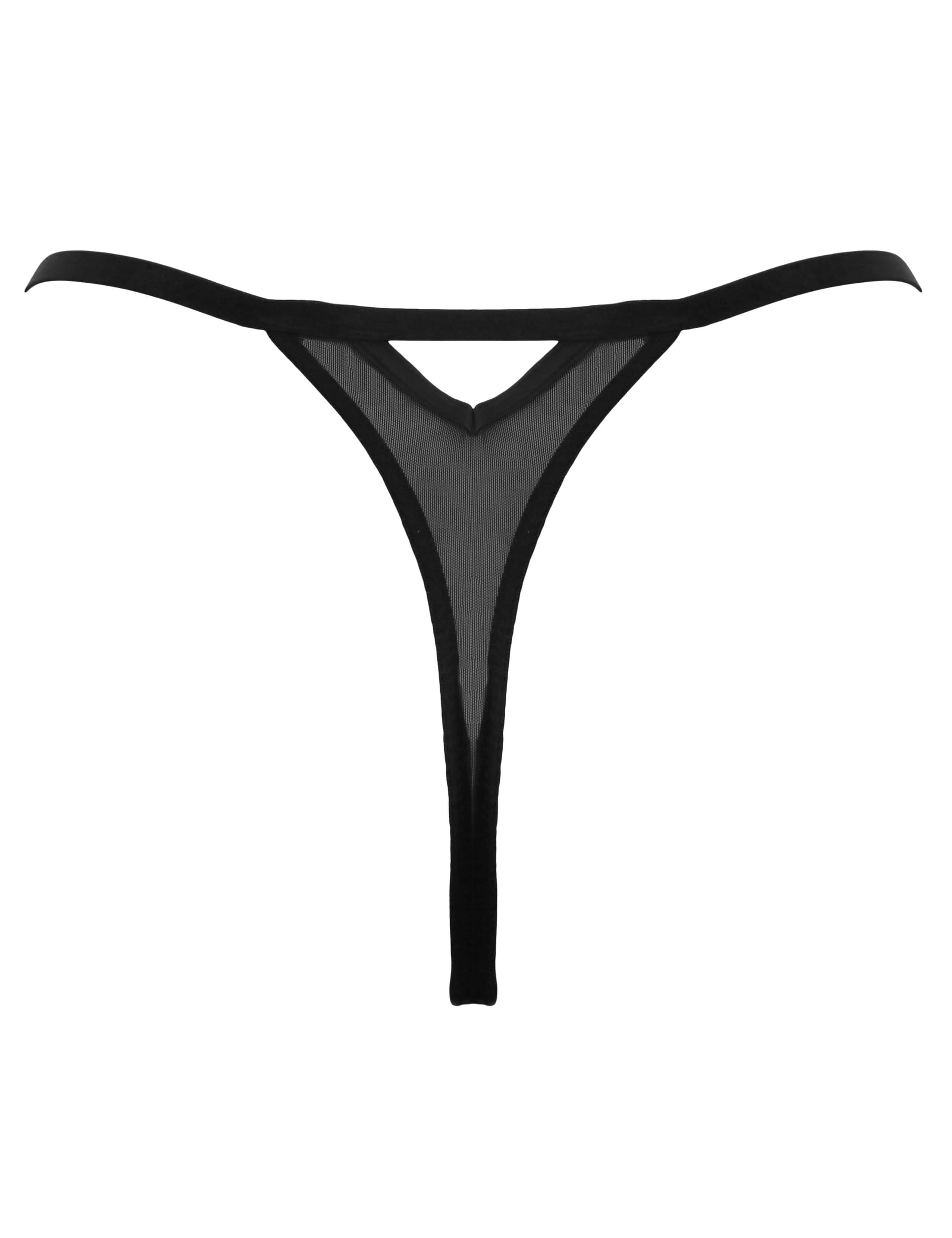 Embroidered Mesh Low Rise Thong 3 of 5