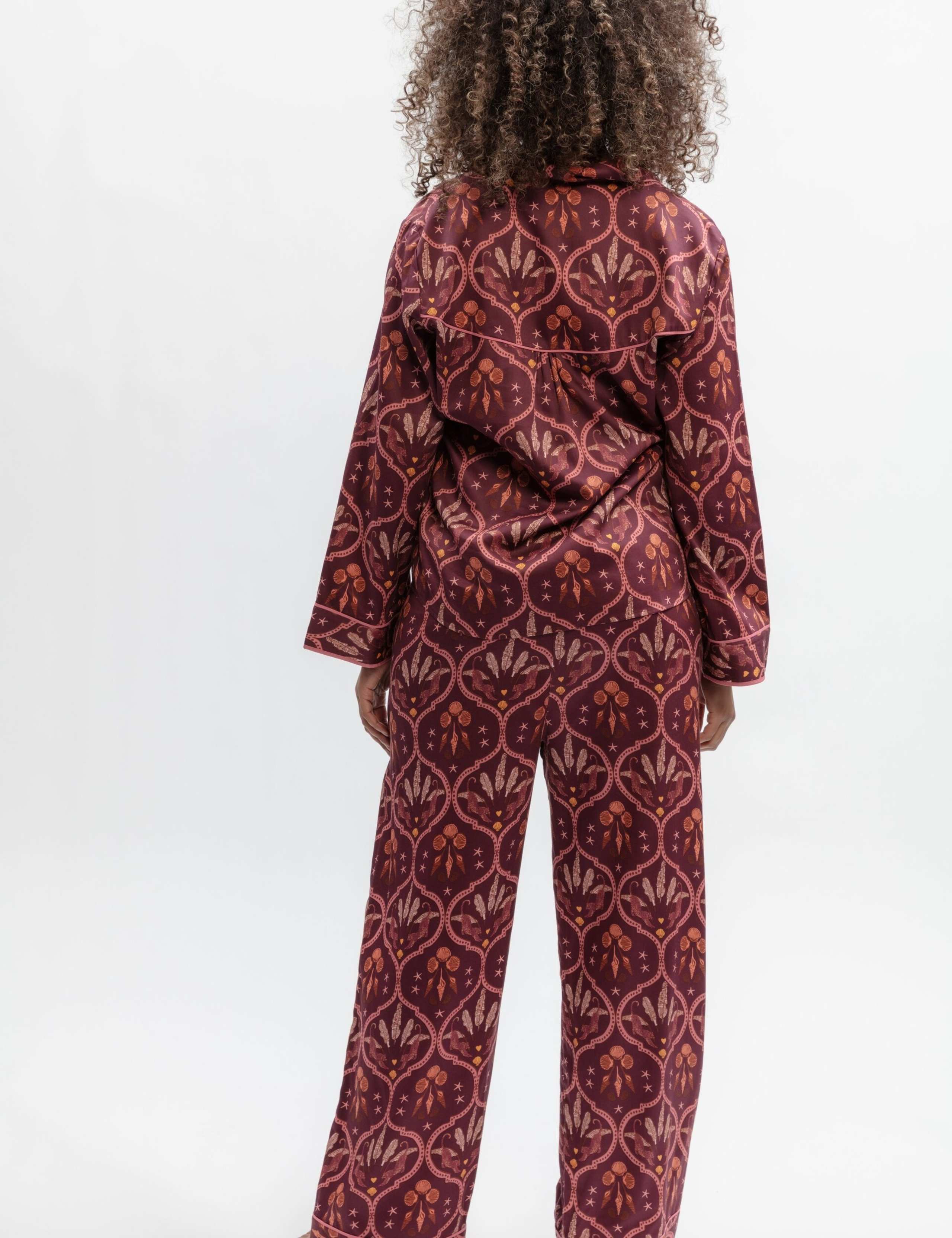 Cotton Modal Geometric Wide Leg Pyjama Set 4 of 4