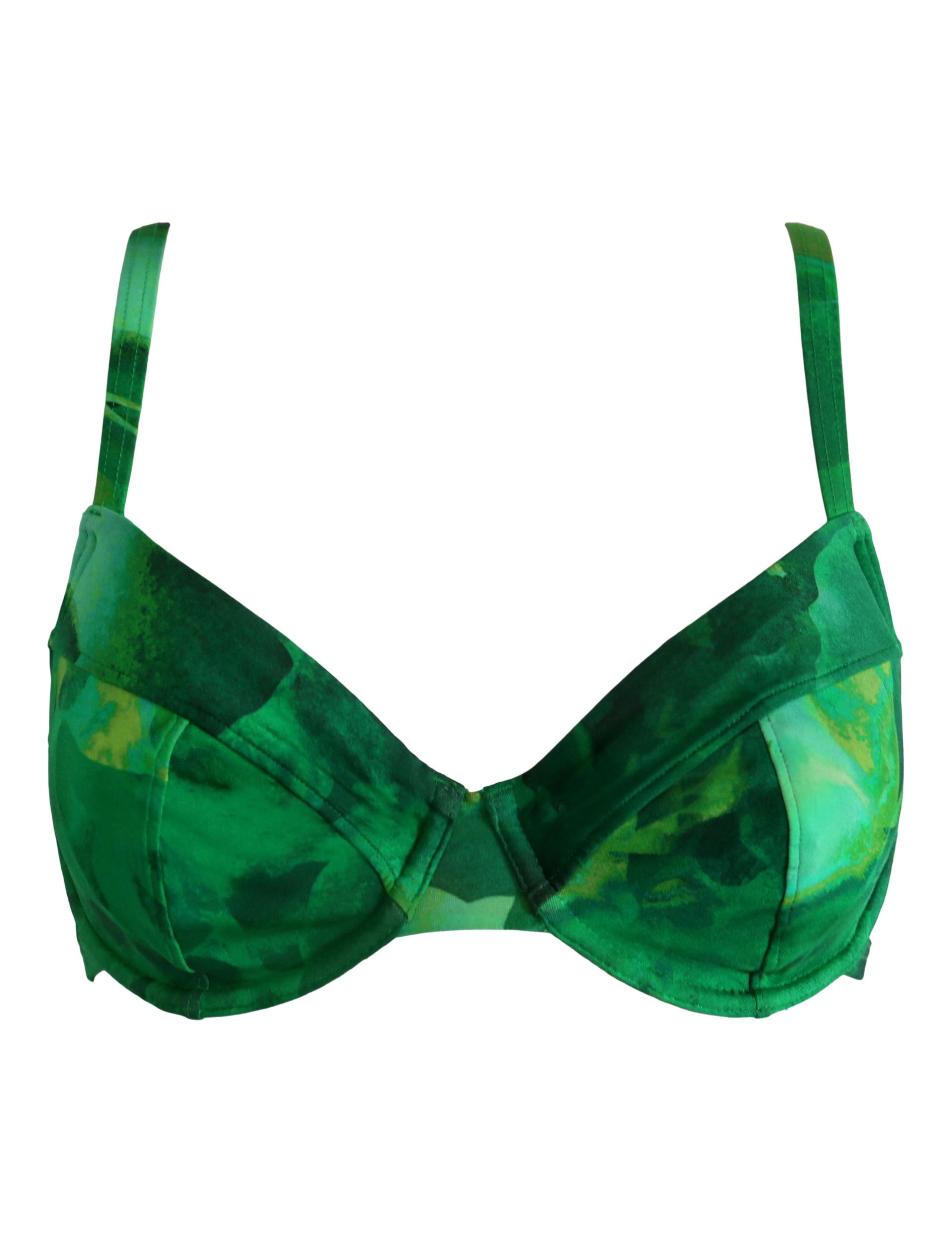 Cabana Printed Wired Plunge Bikini Top C-G 2 of 8