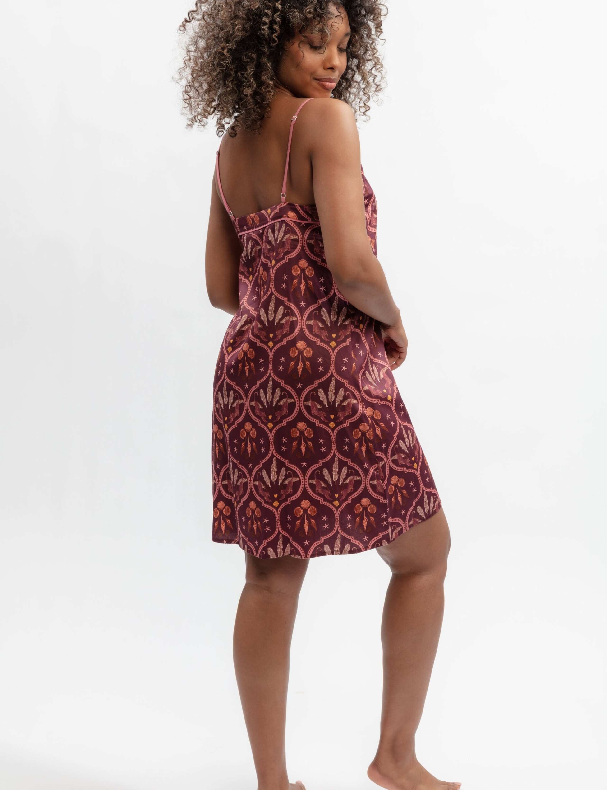 Cotton Modal Geometric Strappy Nightdress 3 of 3