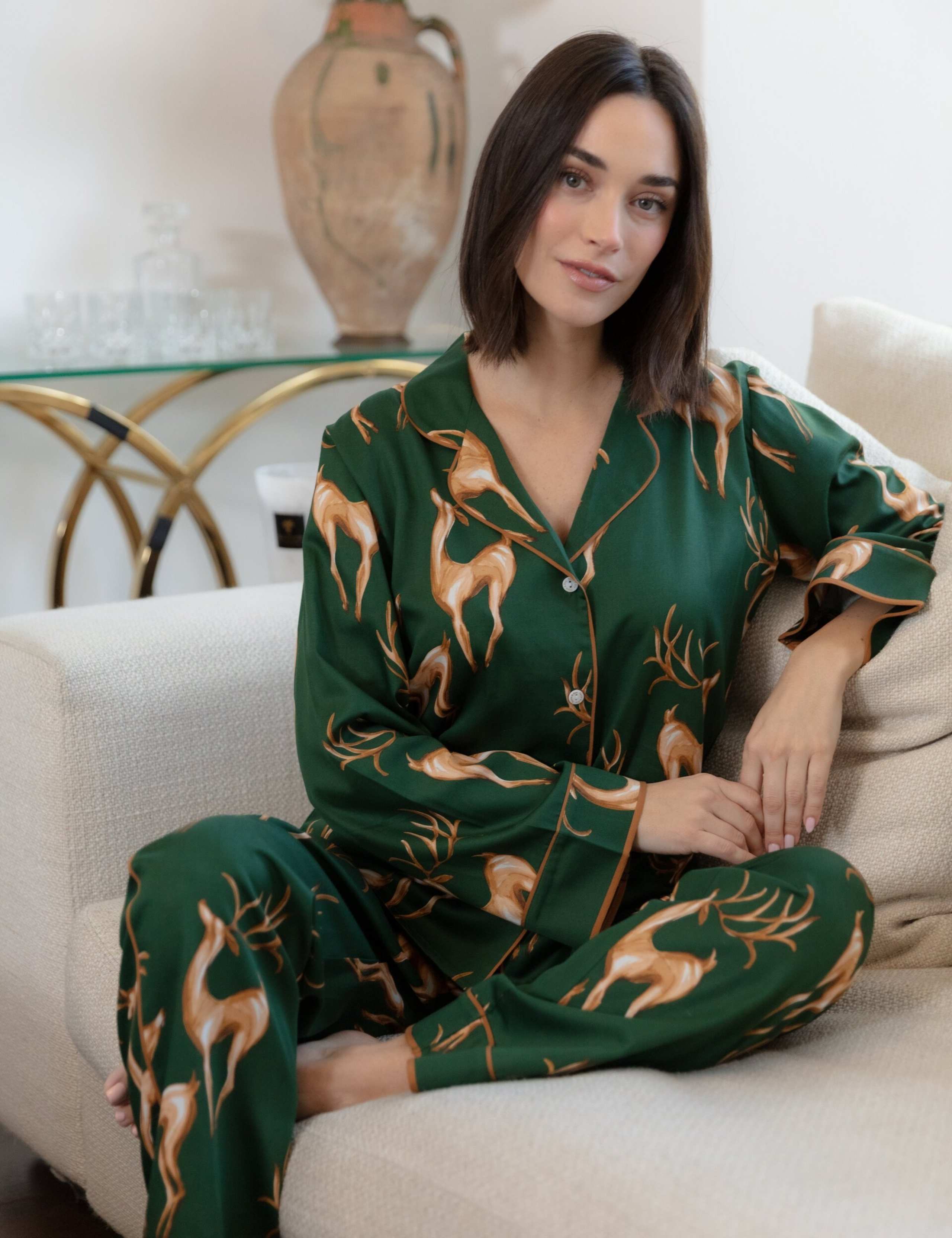 Cotton Modal Deer Print Pyjama Set 3 of 4