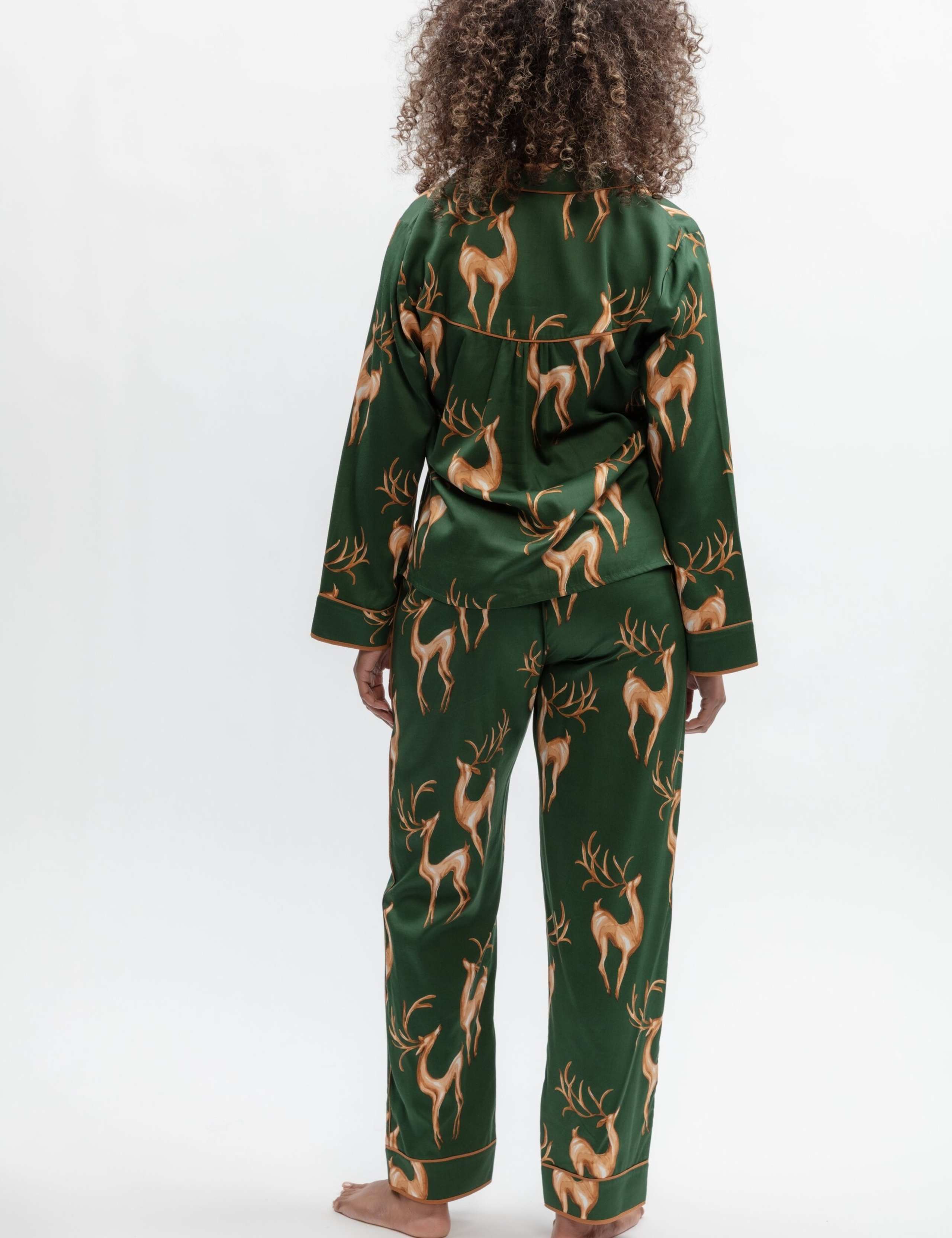 Cotton Modal Deer Print Pyjama Set 4 of 4