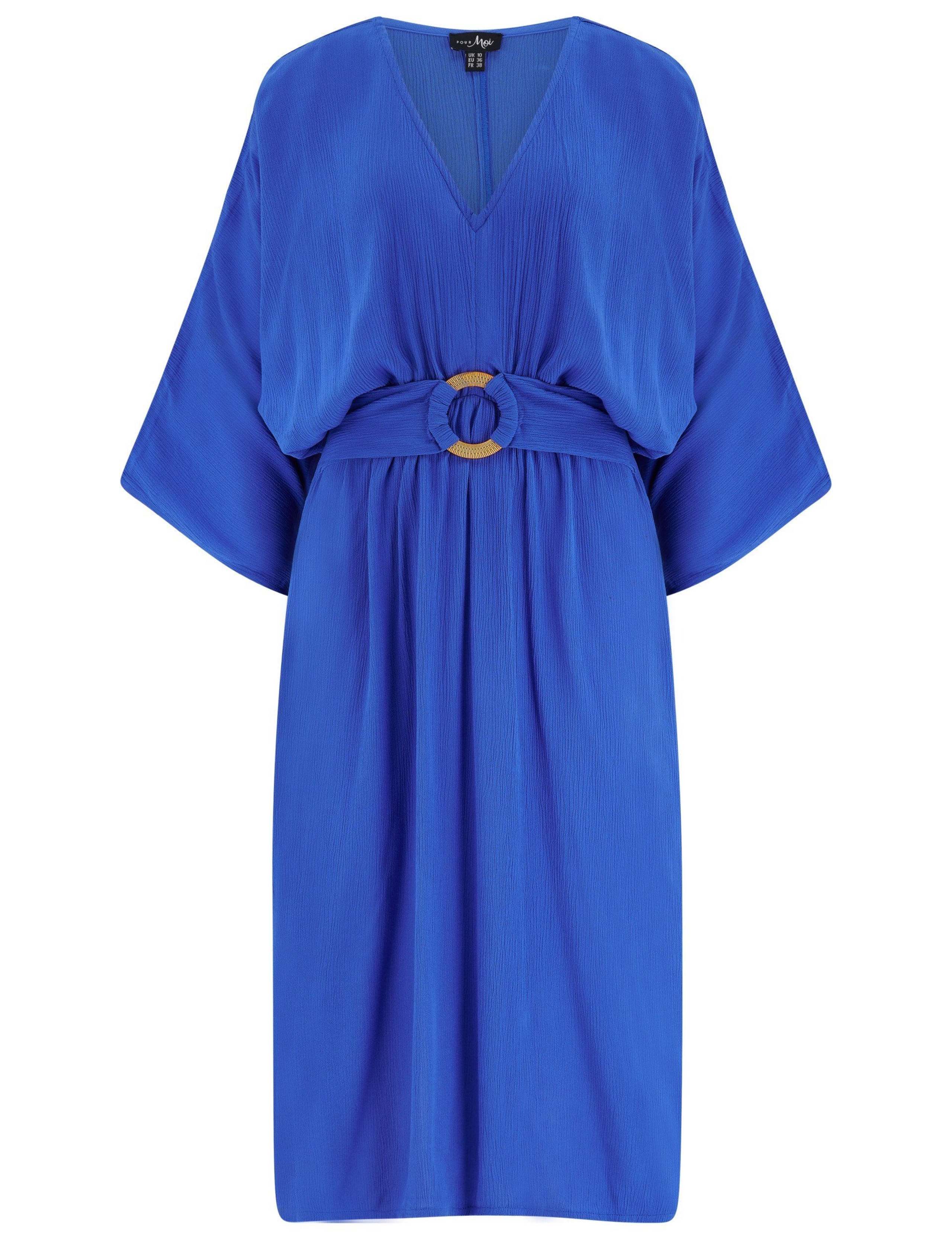 Crinkle Ring Front Midi Kaftan Beach Dress 2 of 5