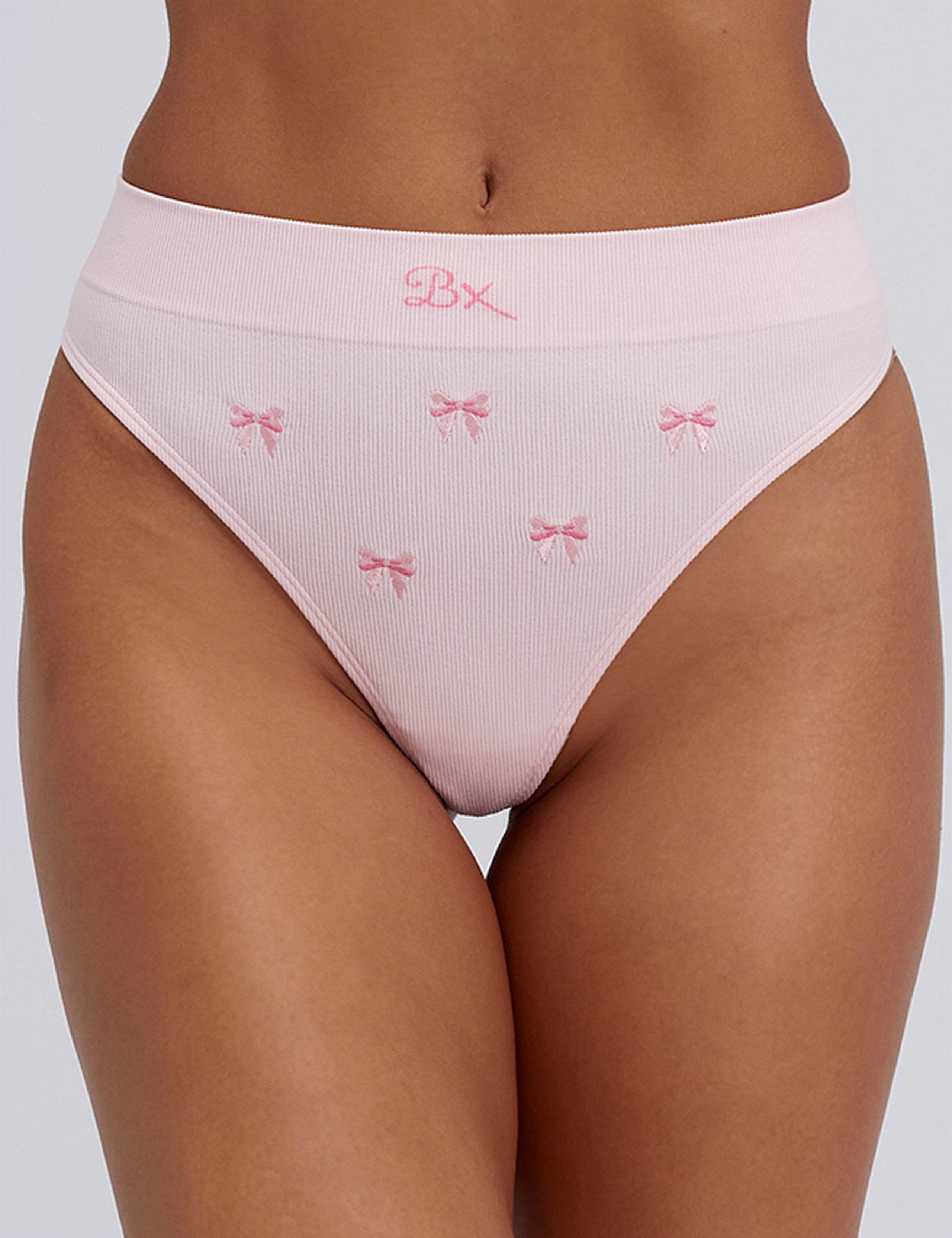 Bow Embroidered Thong 4 of 4