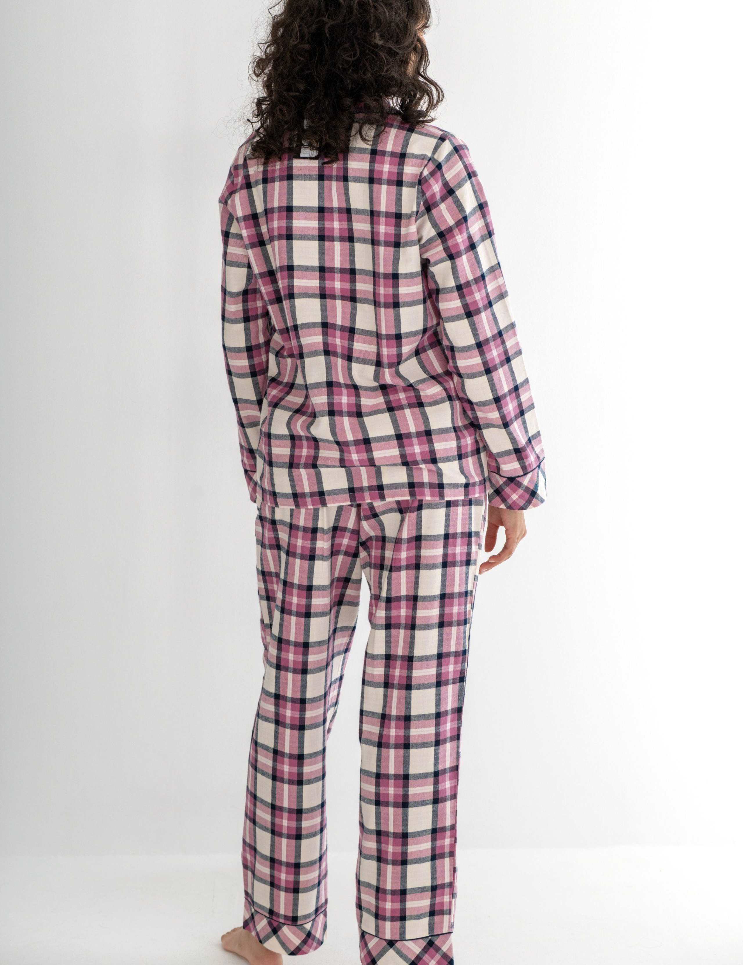 Pure Cotton Brushed Checked Pyjama Set 9 of 10