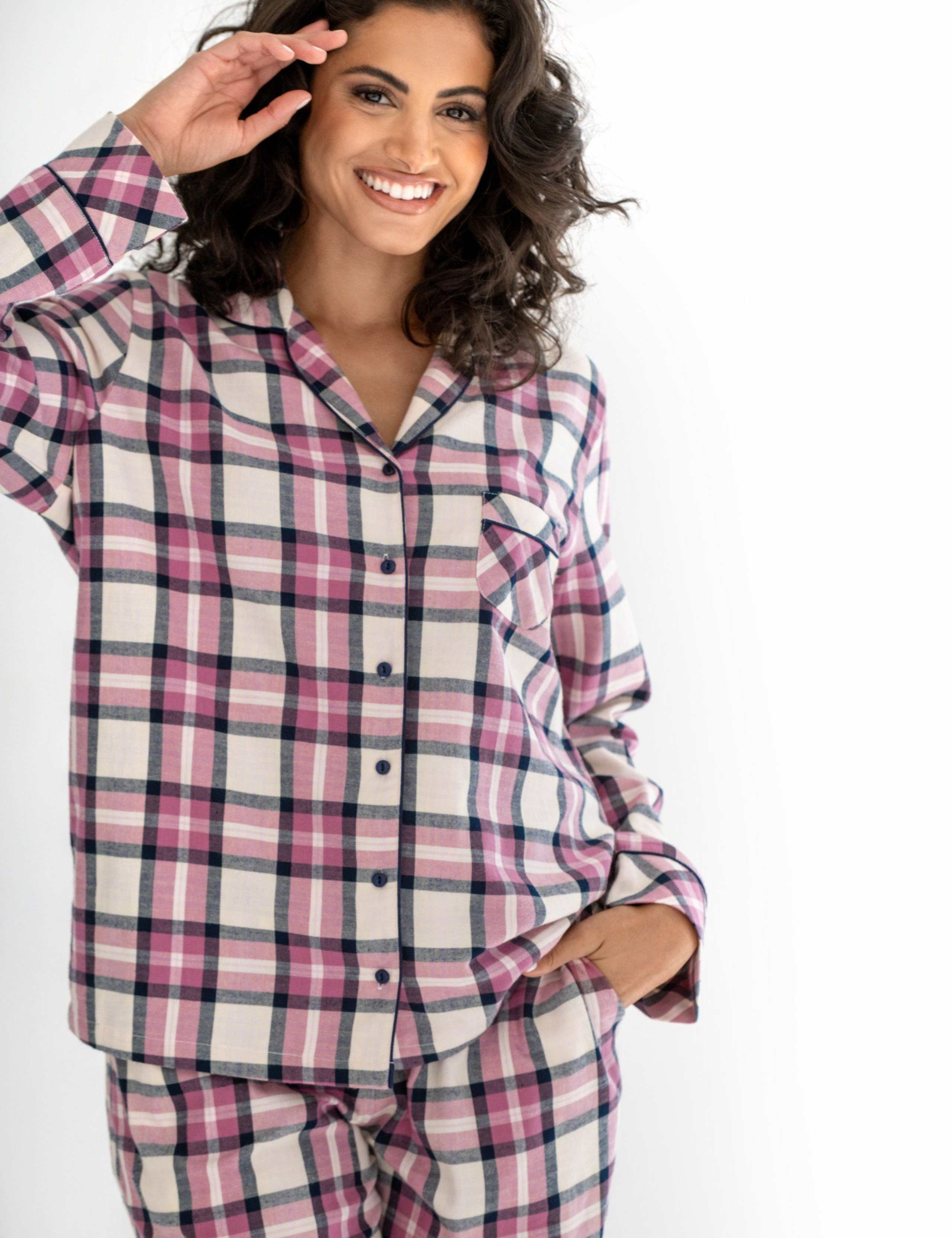 Pure Cotton Brushed Checked Pyjama Set 10 of 10