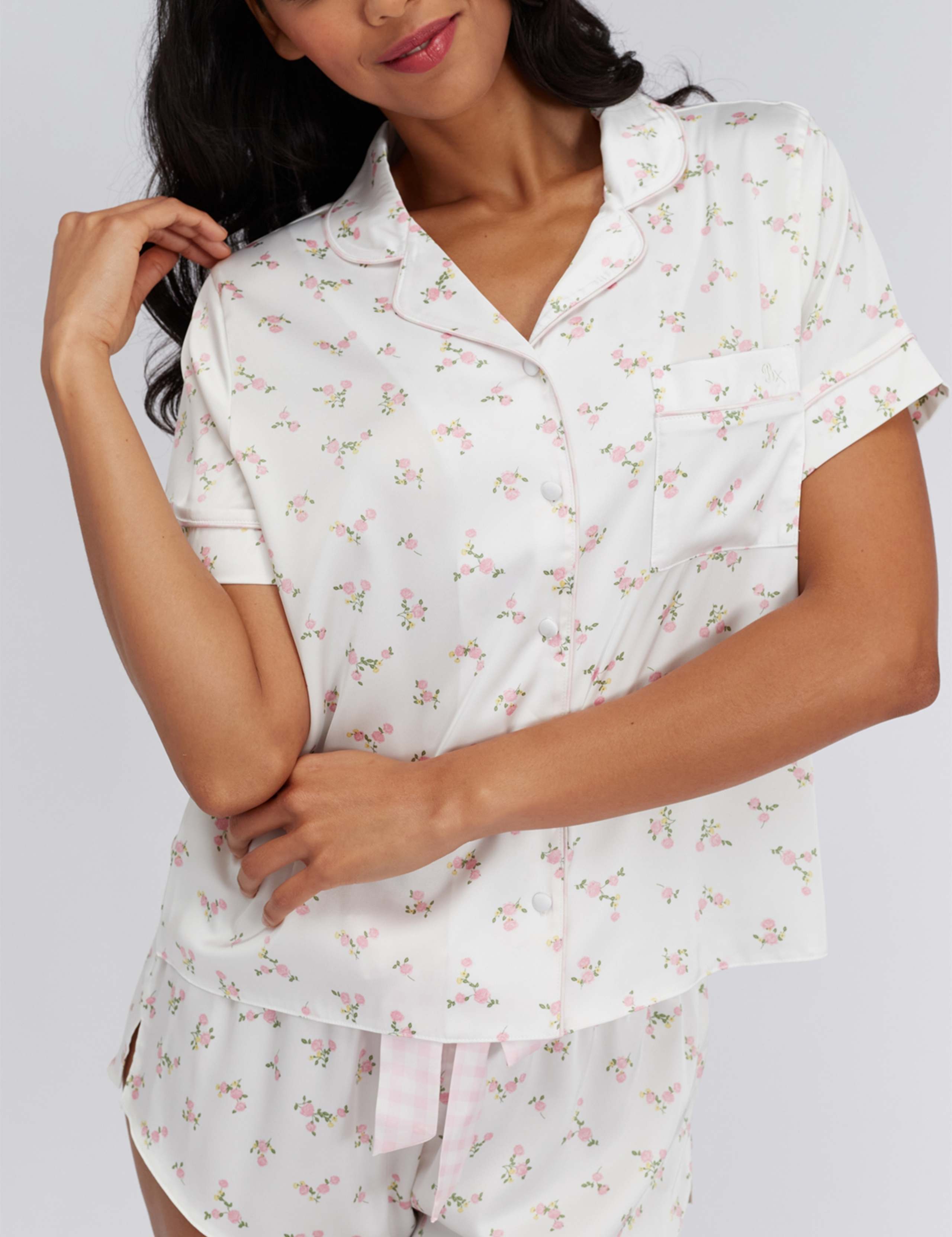 Satin Floral Short Pyjama Set 4 of 7