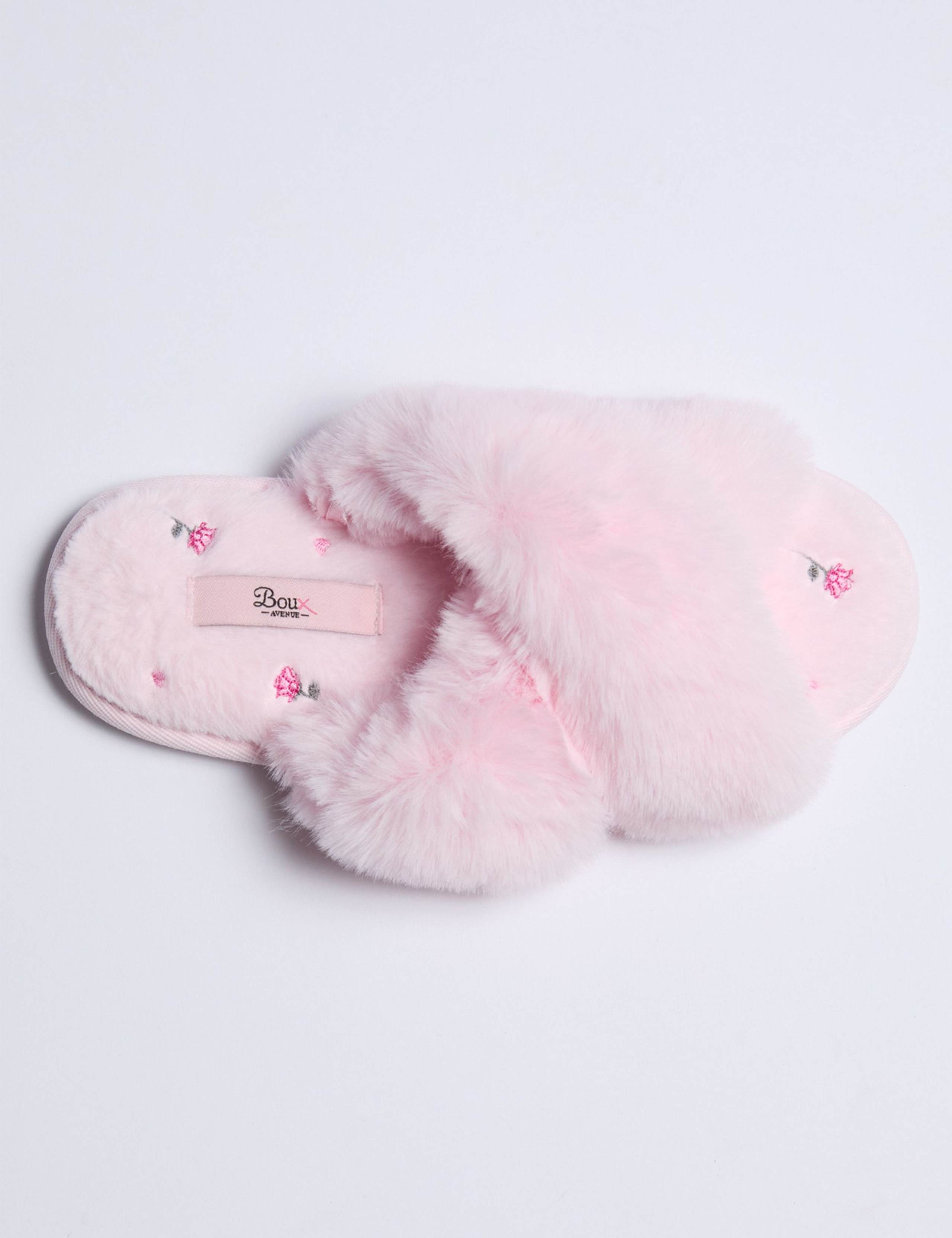 Faux Fur Slider Slippers 2 of 6
