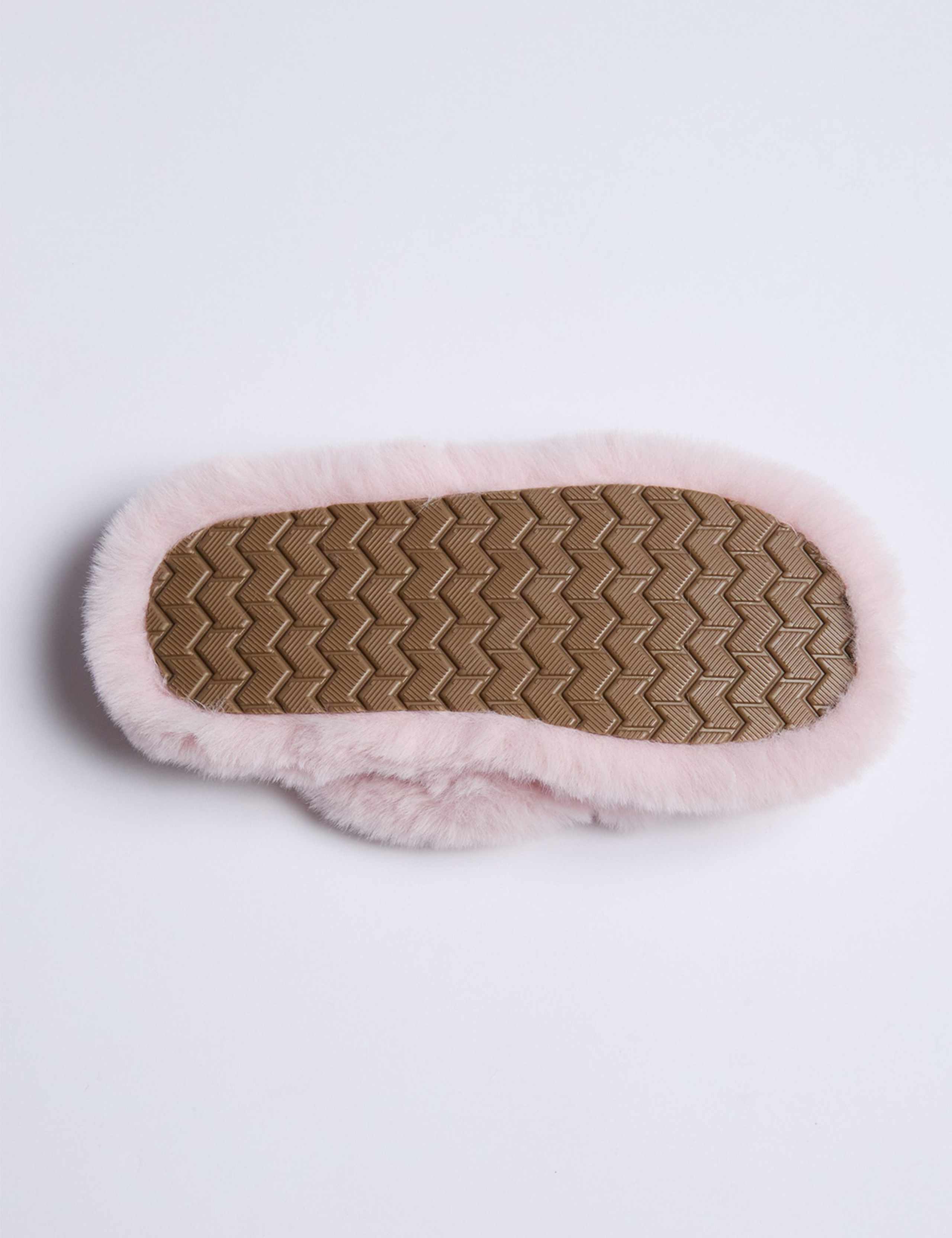 Faux Fur Crossover Slider Slippers 5 of 5