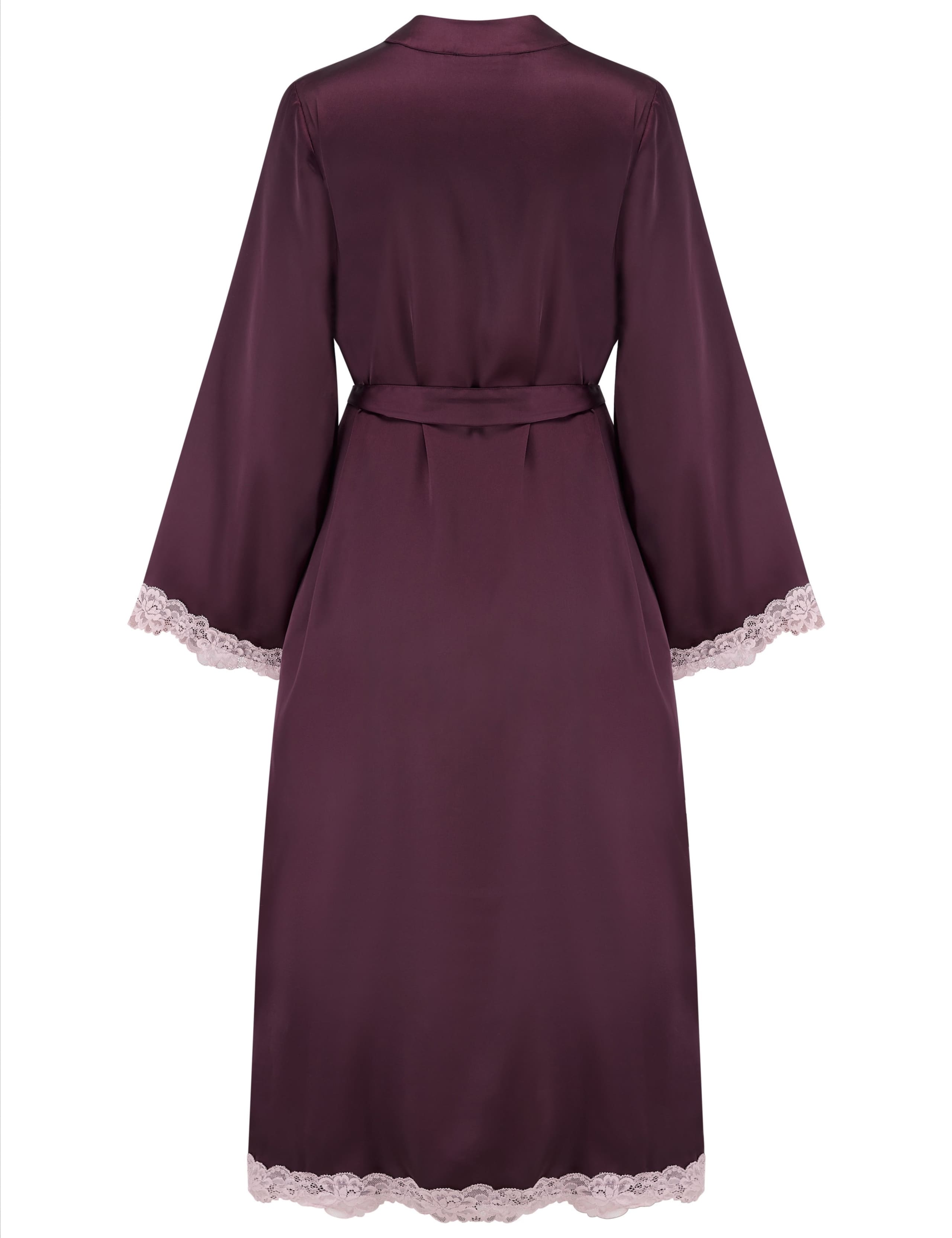 Satin & Lace Kimono Sleeve Gown 8 of 8