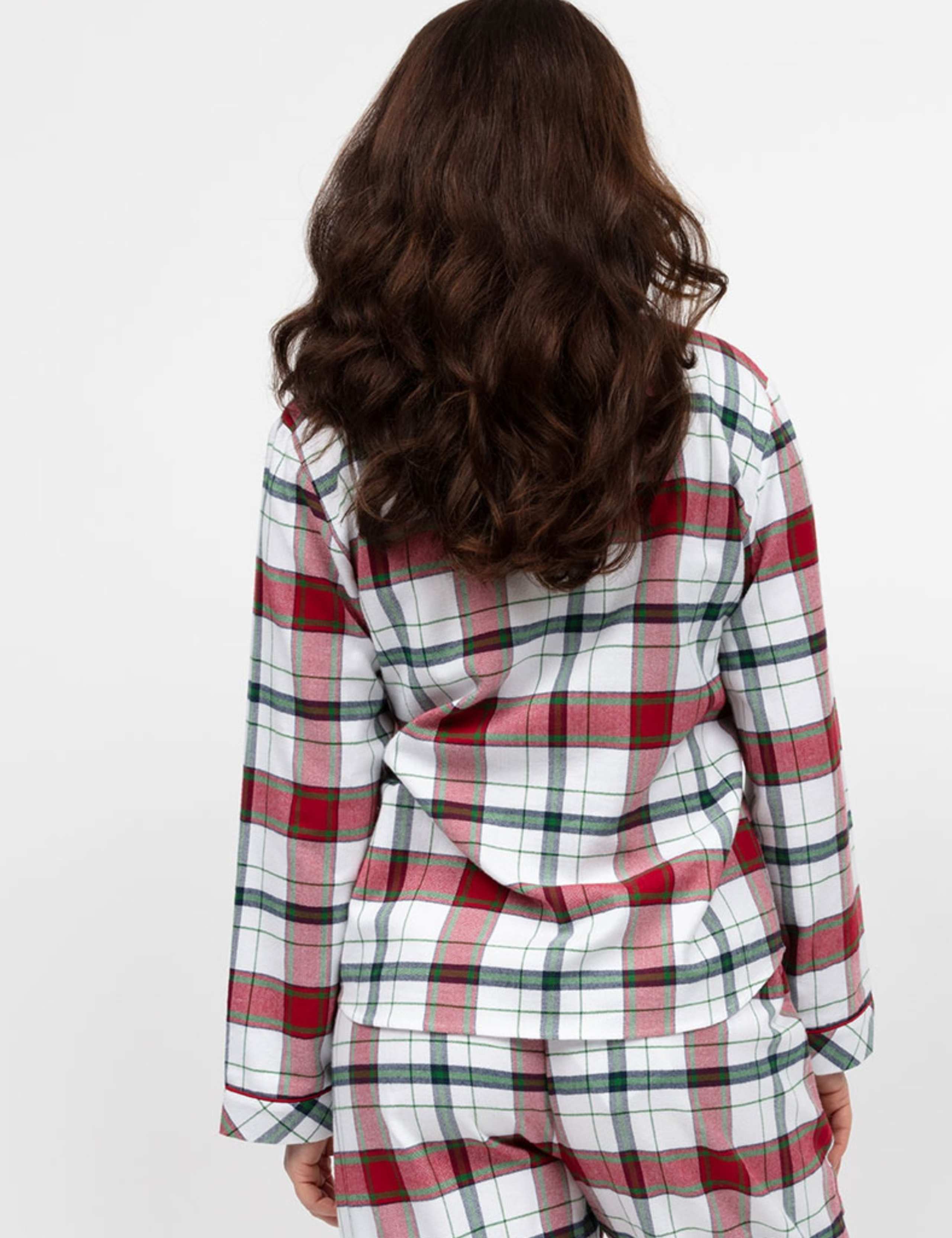 Brushed Cotton Checked Family Christmas Pyjama Top 4 of 4