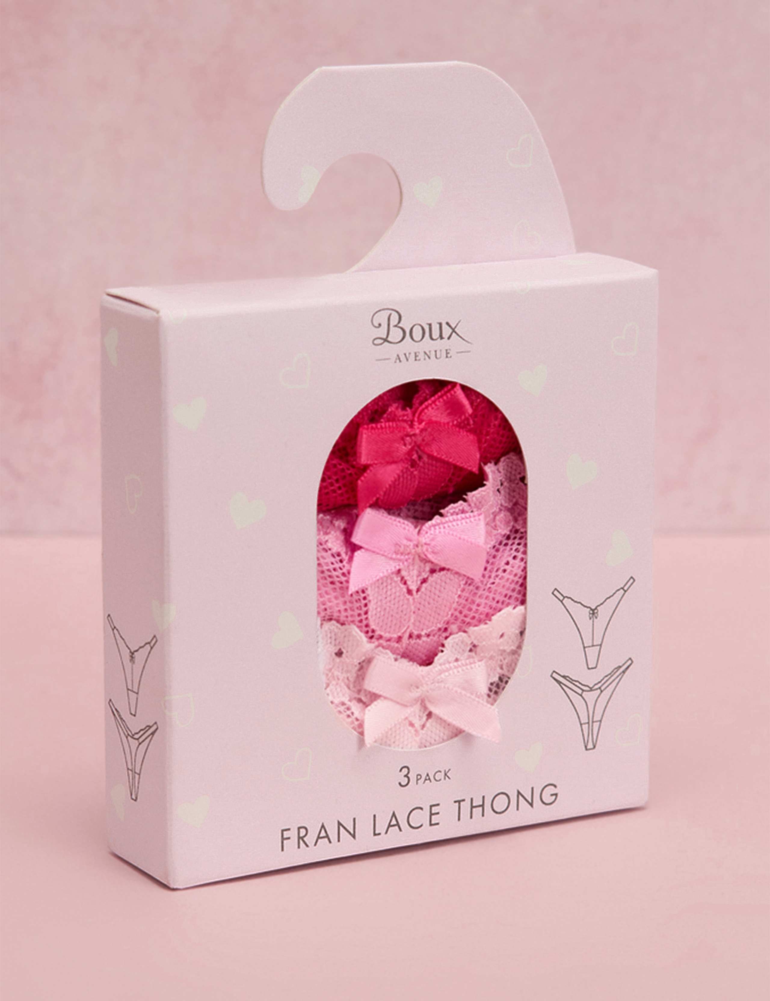 3 Pack Fran Lace High Leg Thongs 8 of 8